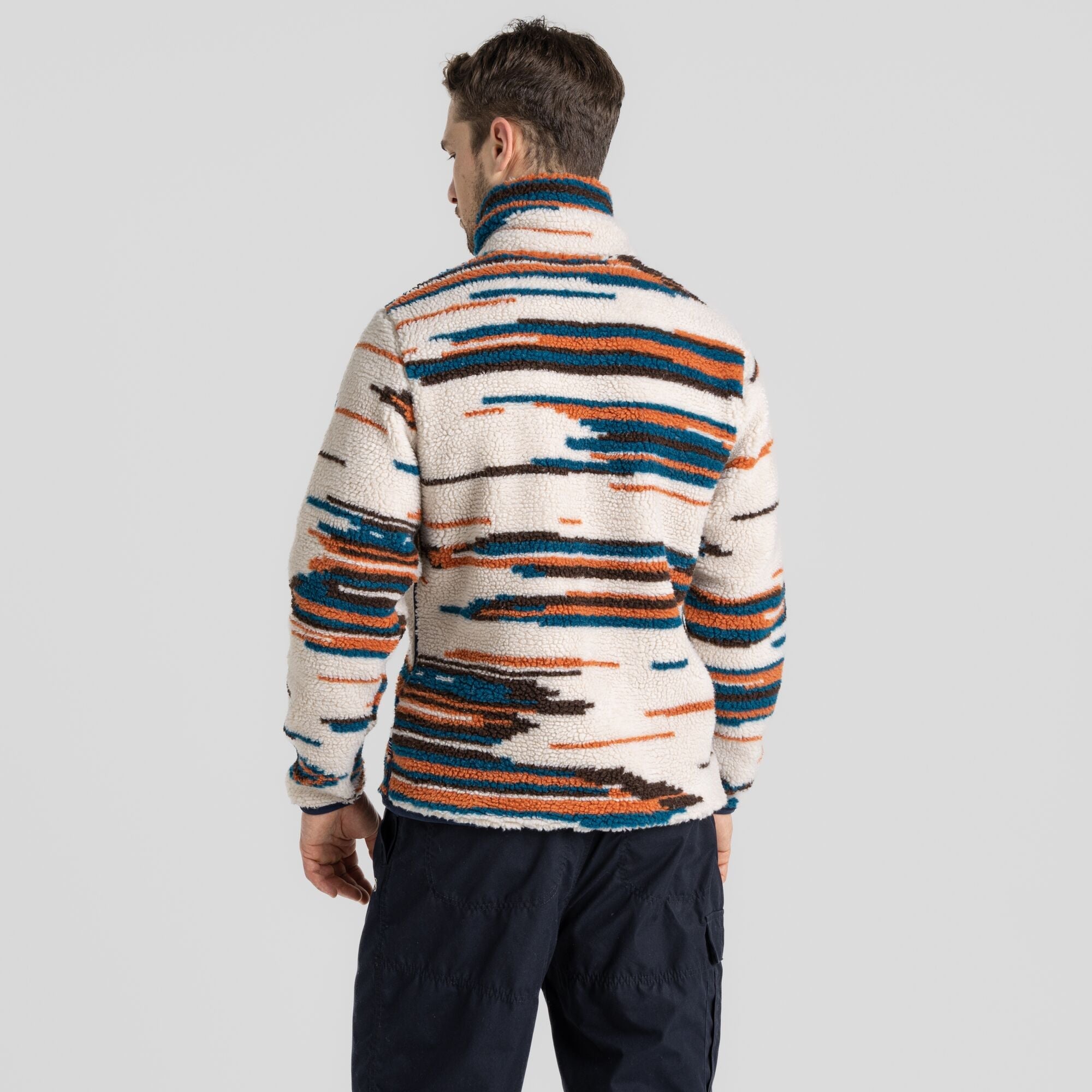 Unisex Eccles Half Zip - Ecru Print