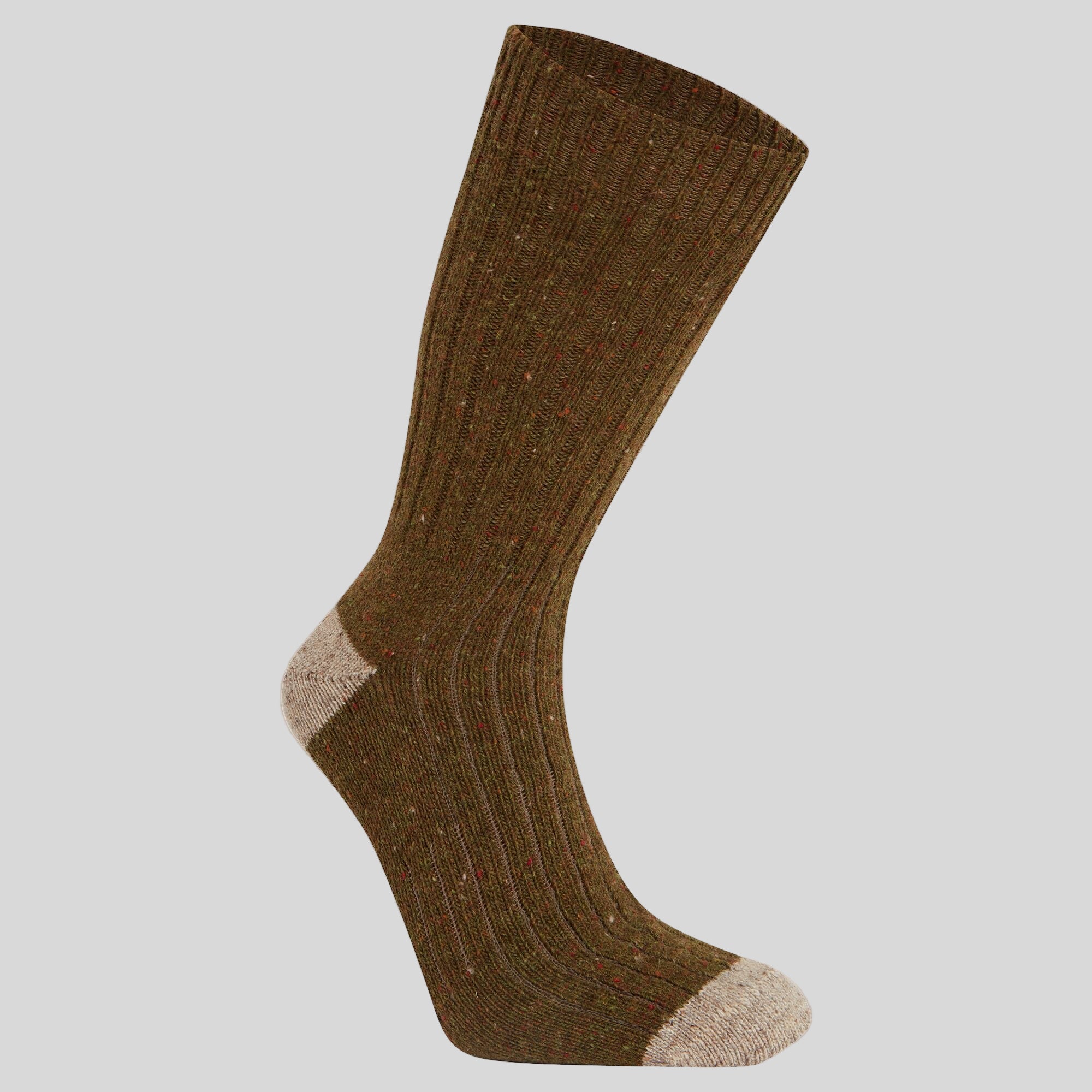 Unisex Torver Walking Socks - Dark Moss / Beige