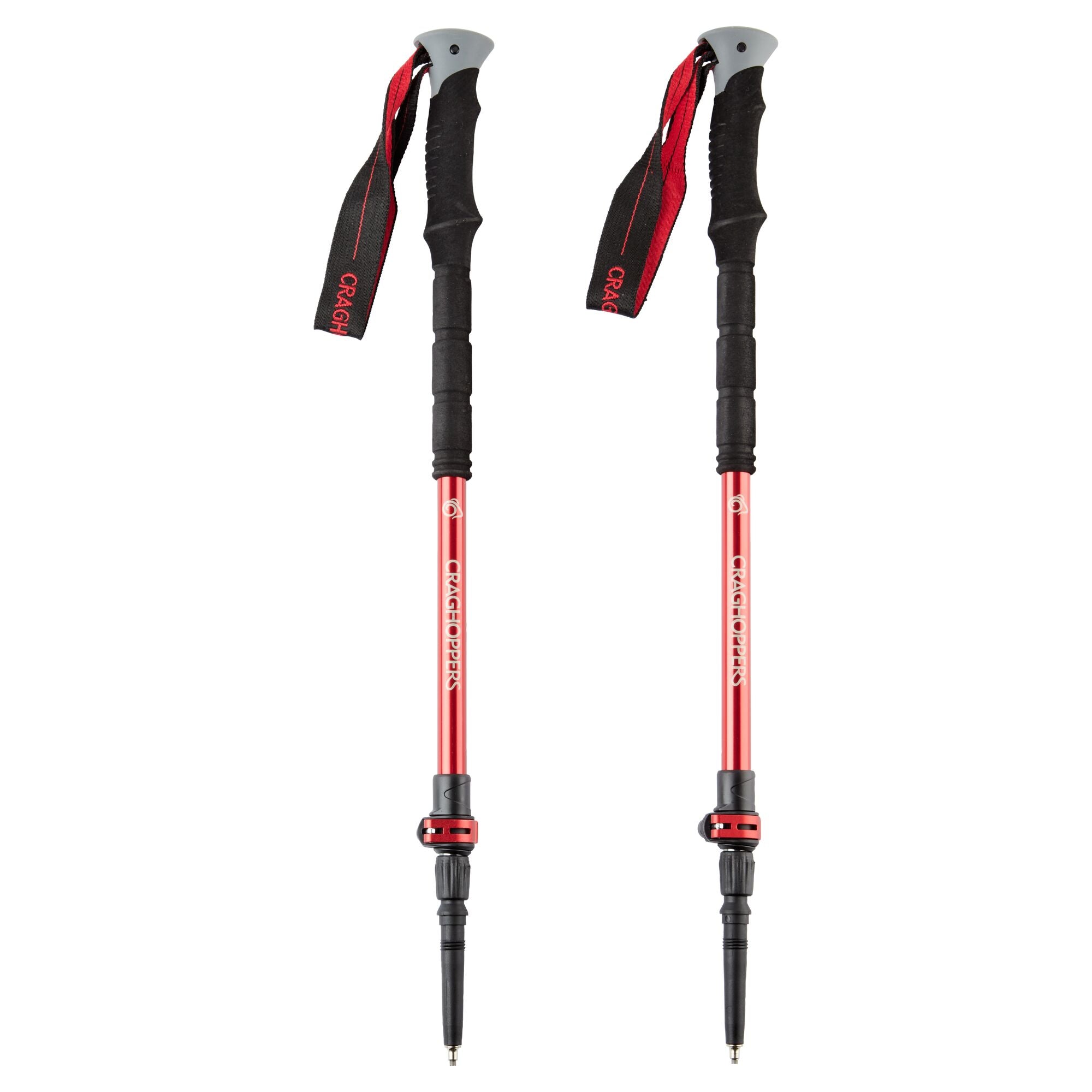 Venture Antishock Walking Poles - Anodised Red/Anodised Grey