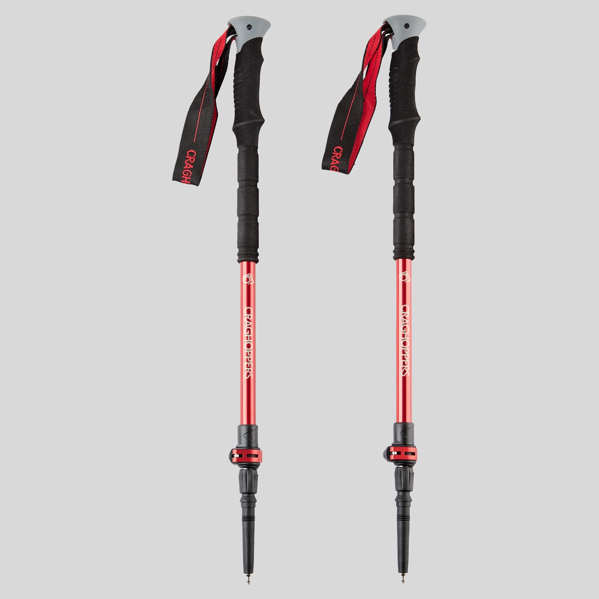 Venture Antishock Walking Poles - Anodised Red/Anodised Grey