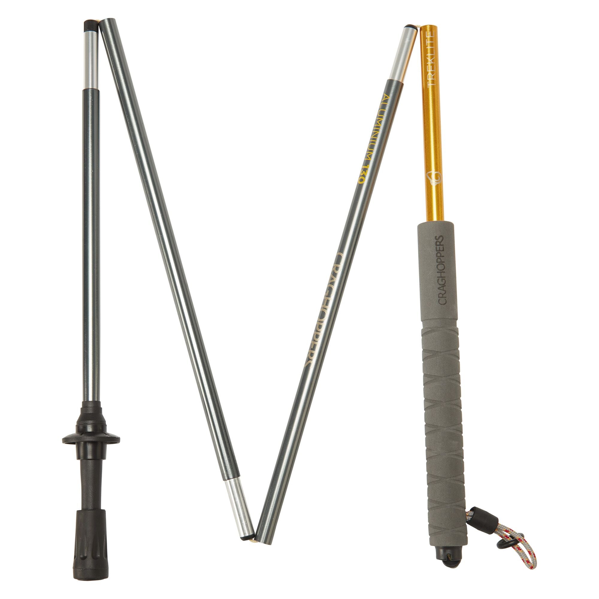 Treklite Compact Walking Poles - Anodised Yellow/Anodised Grey