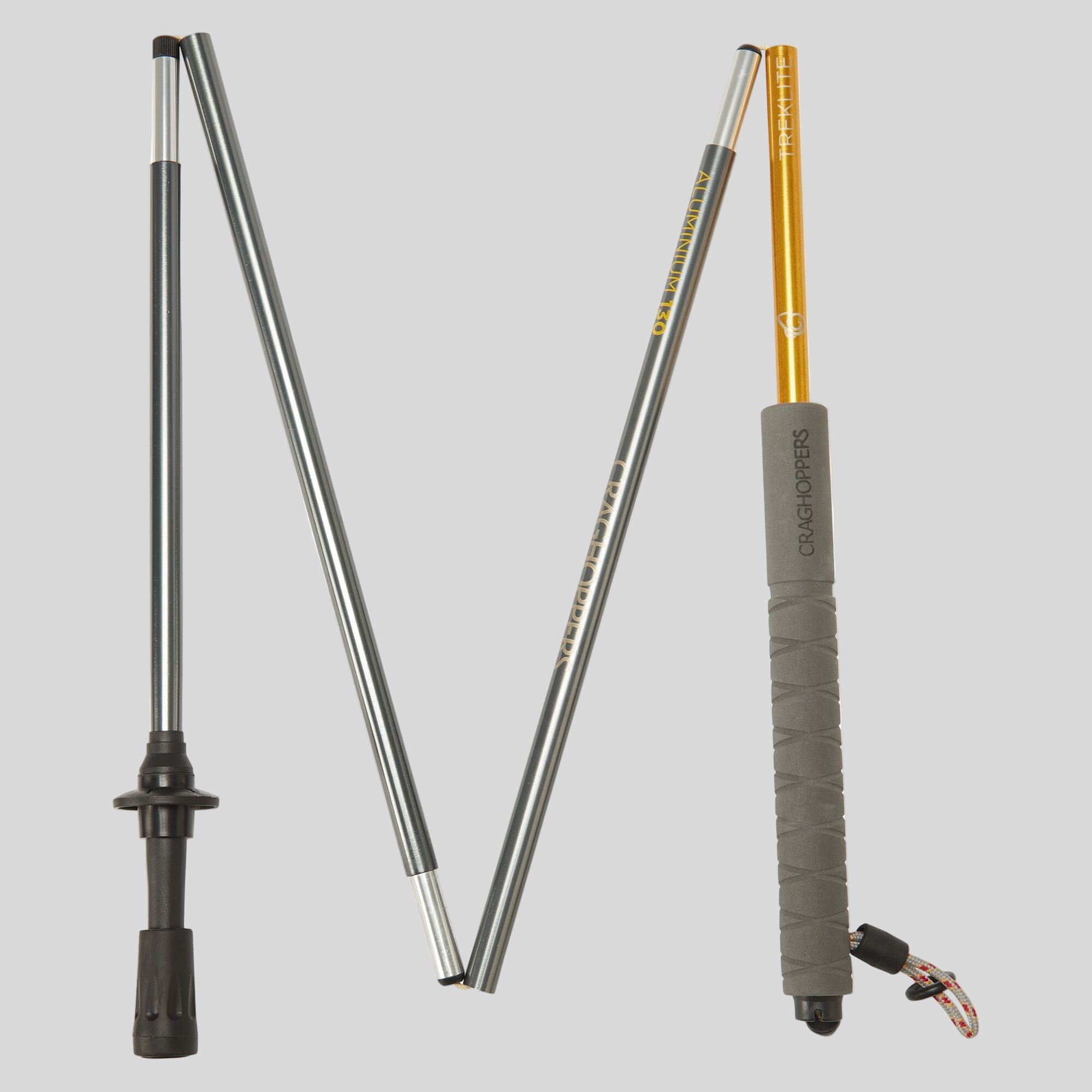 Treklite Compact Walking Poles - Anodised Yellow/Anodised Grey