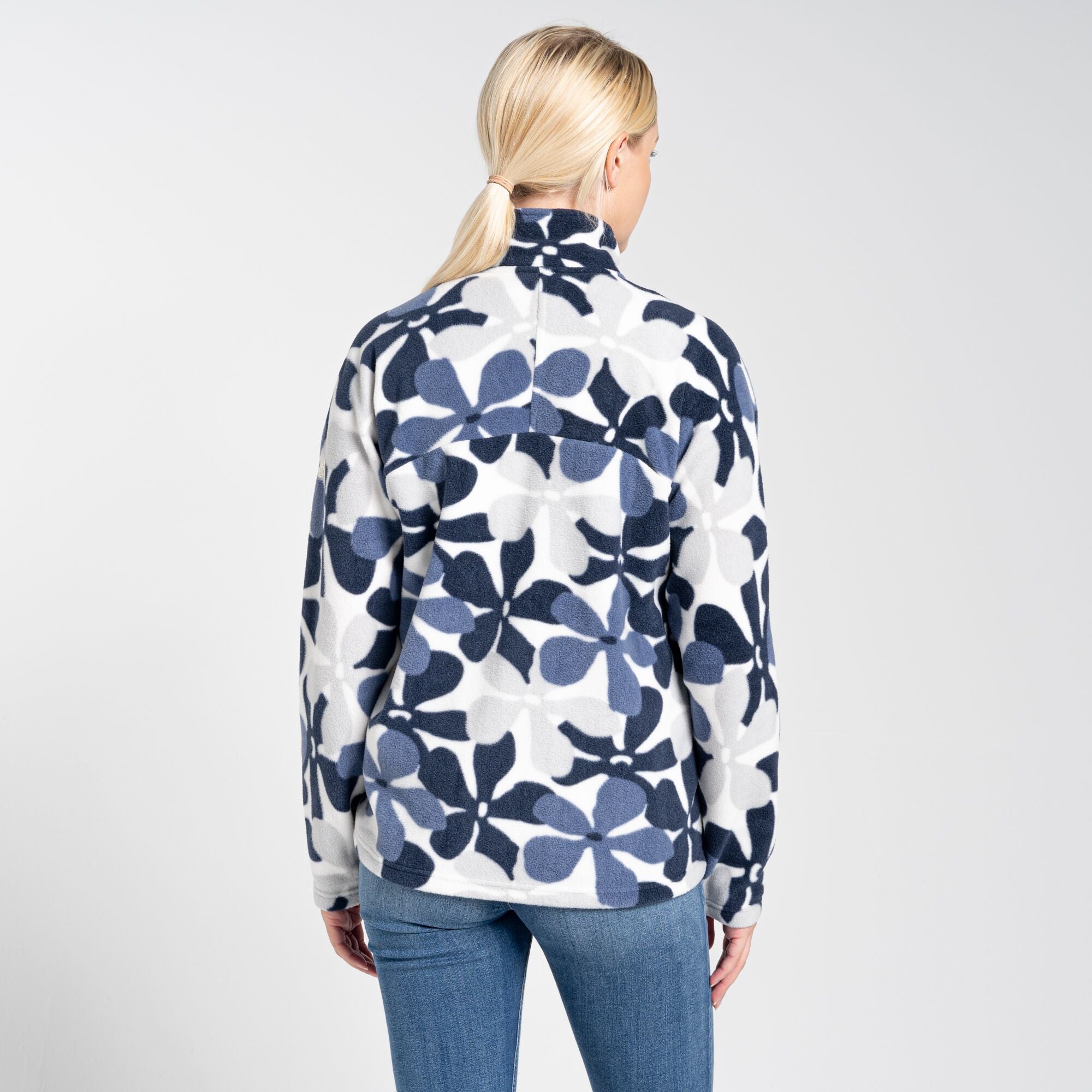 Women's Cabrillo Half Zip Fleece - Blue Navy Print
