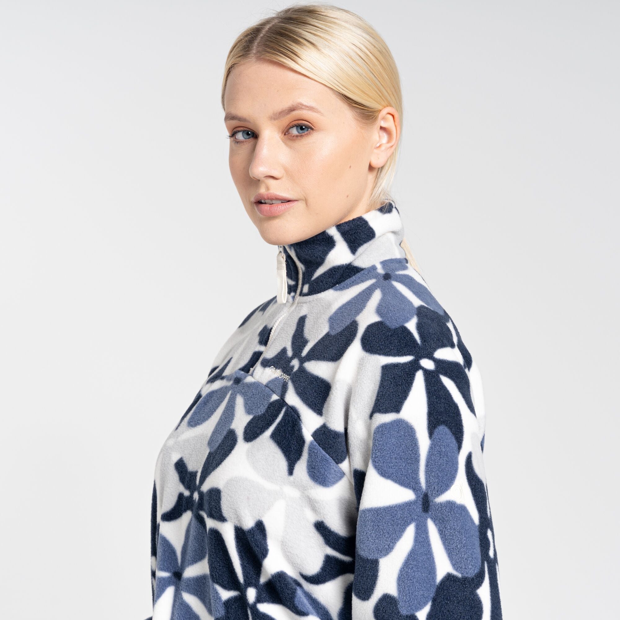 Women's Cabrillo Half Zip Fleece - Blue Navy Print