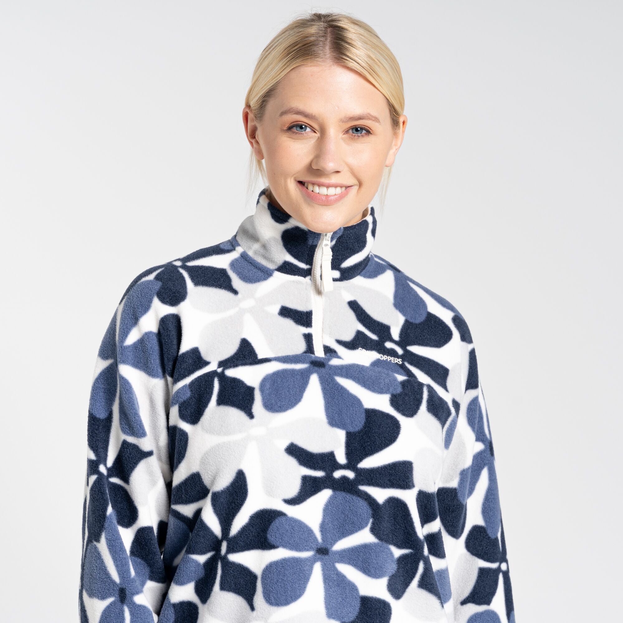 Women's Cabrillo Half Zip Fleece - Blue Navy Print