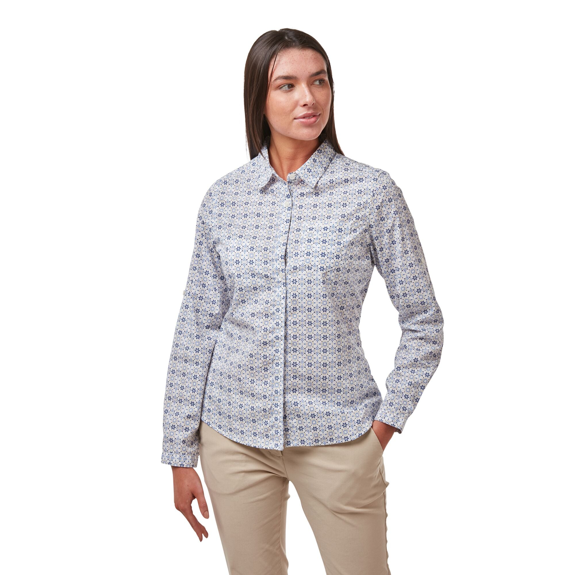 Women's Kiwi Long Sleeved Shirt - Galaxy Blue Print