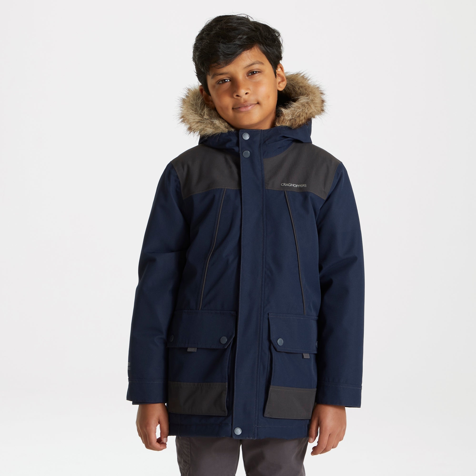 Kid's Peyton Waterproof Jacket | Blue Navy/Black Pepper