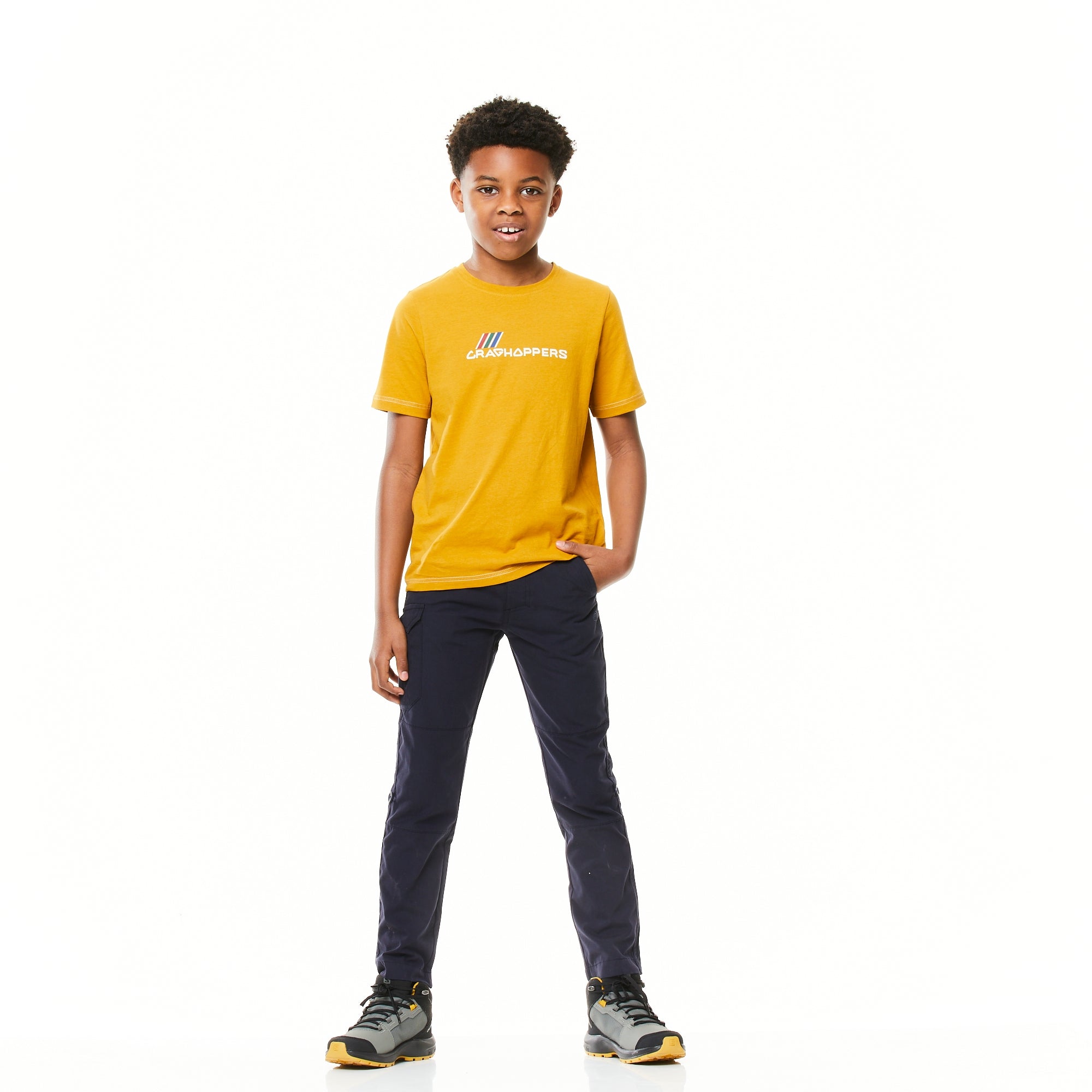 Kid's Gibbon Short Sleeved T-Shirt - Dark Butterscotch Brand Carrier