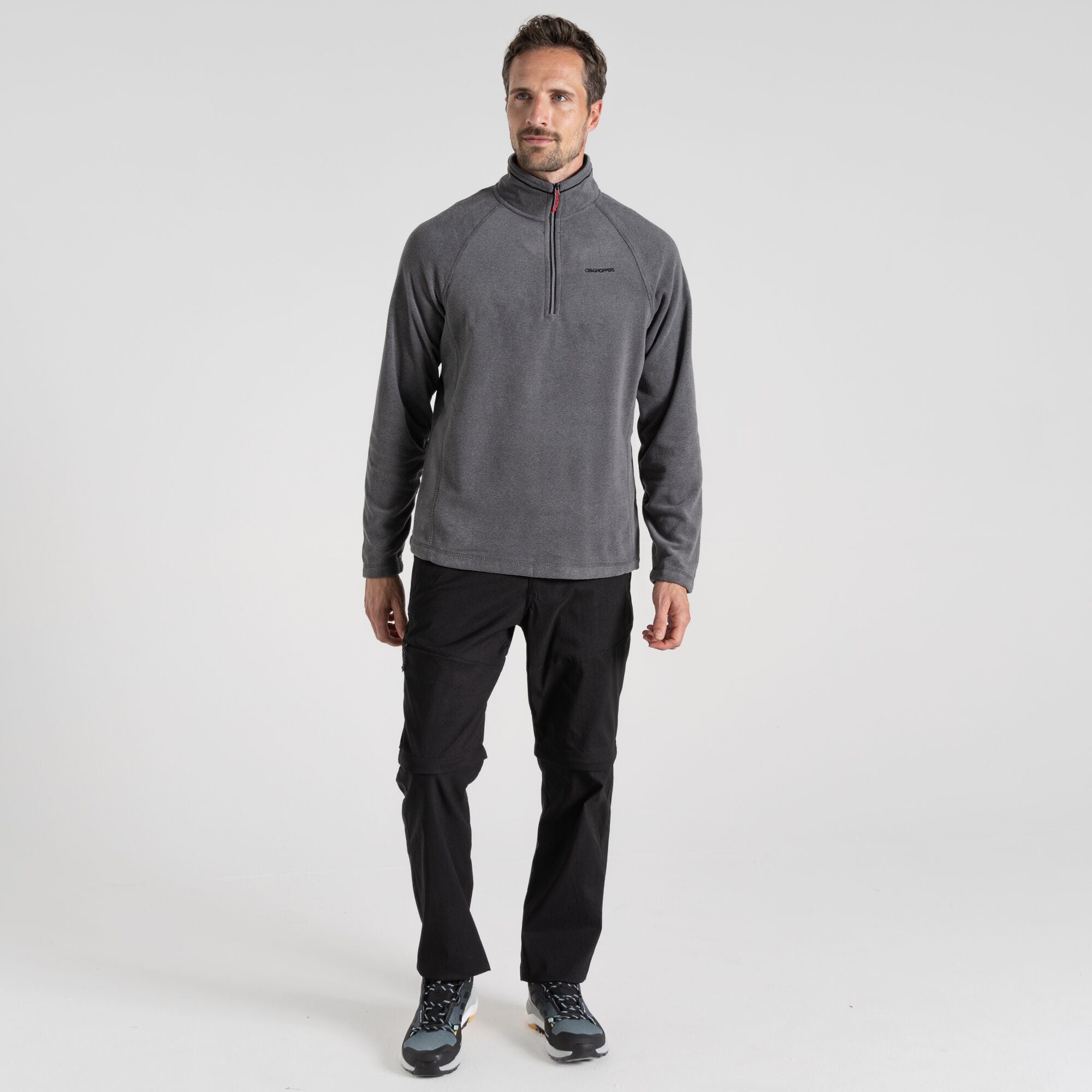 Men's Corey Half Zip Fleece - Black Pepper Marl