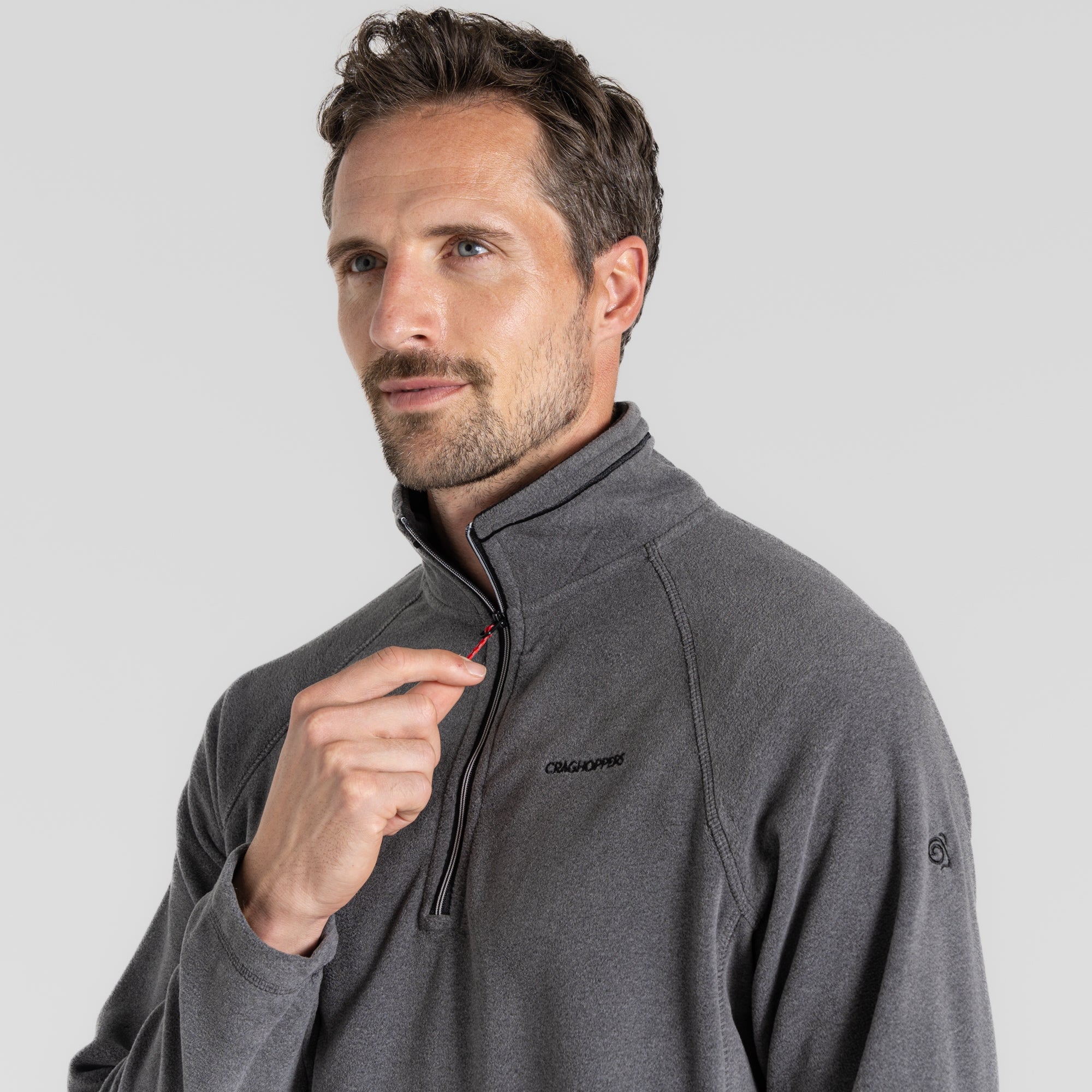 Men's Corey Half Zip Fleece - Black Pepper Marl
