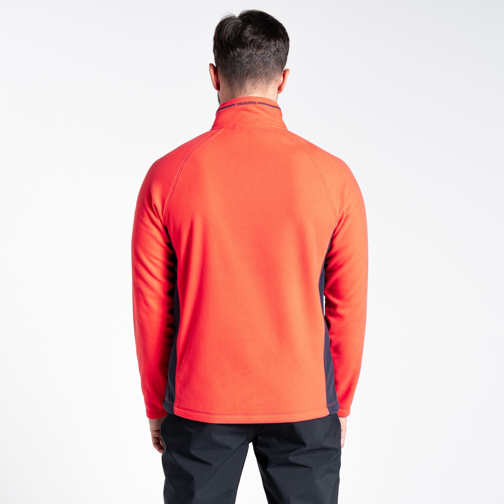Men's Corey Half Zip Fleece - Lava Red/Dark Navy