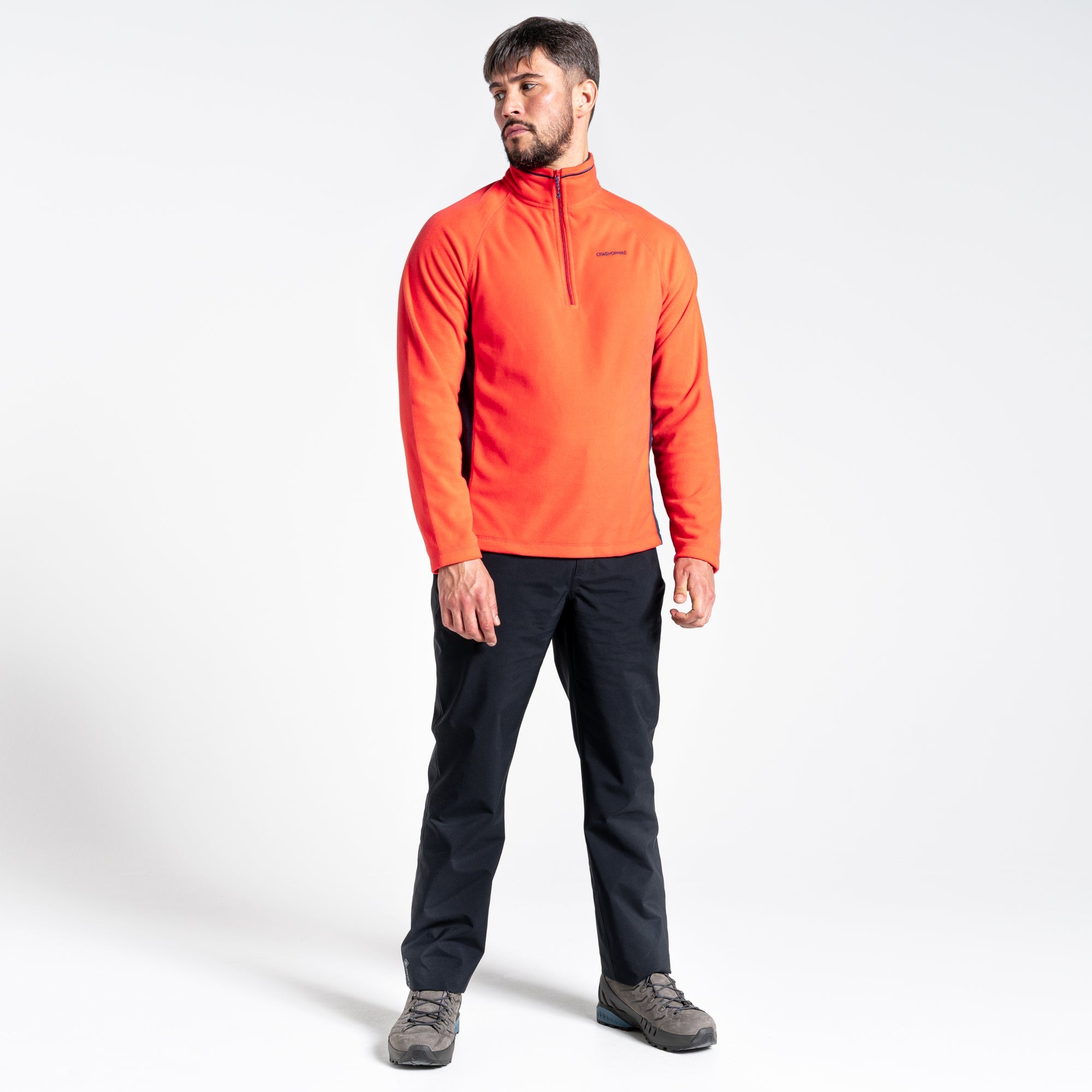 Men's Corey Half Zip Fleece - Lava Red/Dark Navy