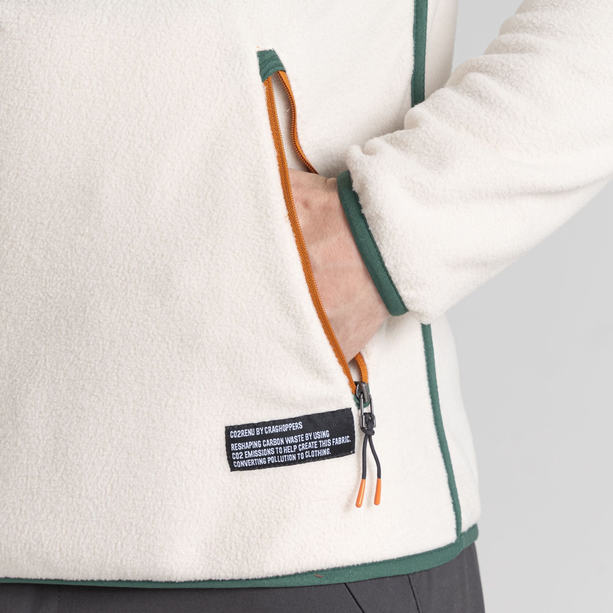 Men's CO2 Renu Half Zip Fleece - Ecru