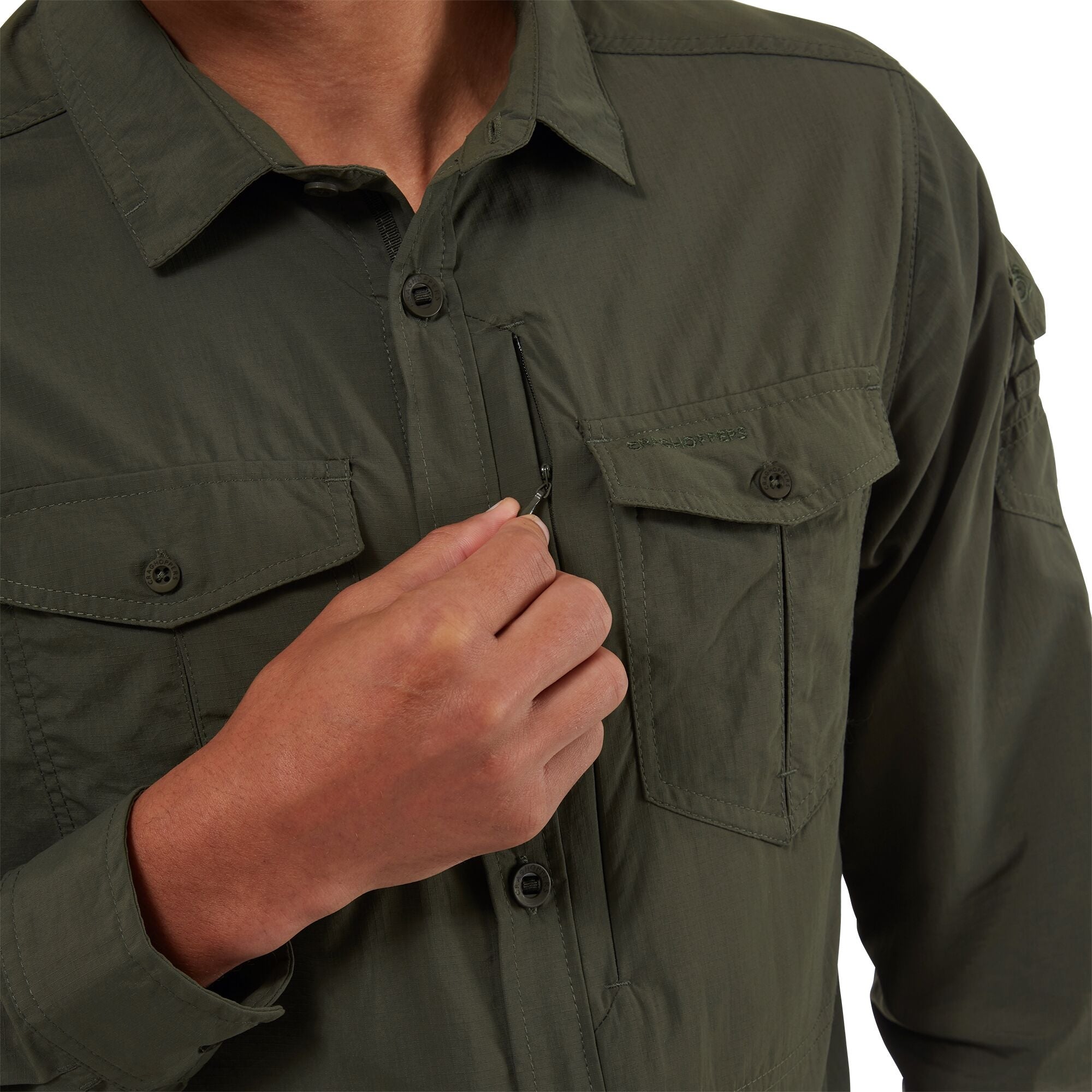 Men's Insect Shield® Adventure II Long Sleeved Shirt | Dark Khaki