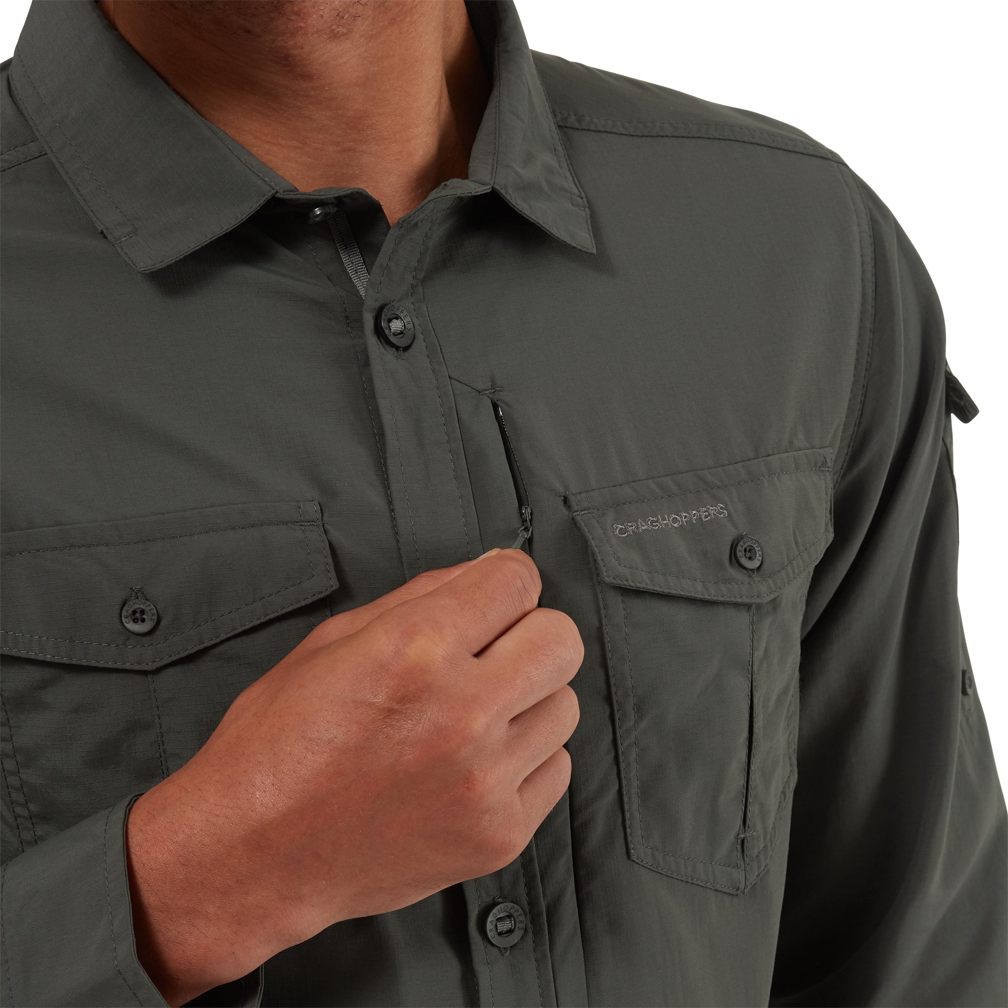 Men's Insect Shield® Adventure II Long Sleeved Shirt | Black Pepper