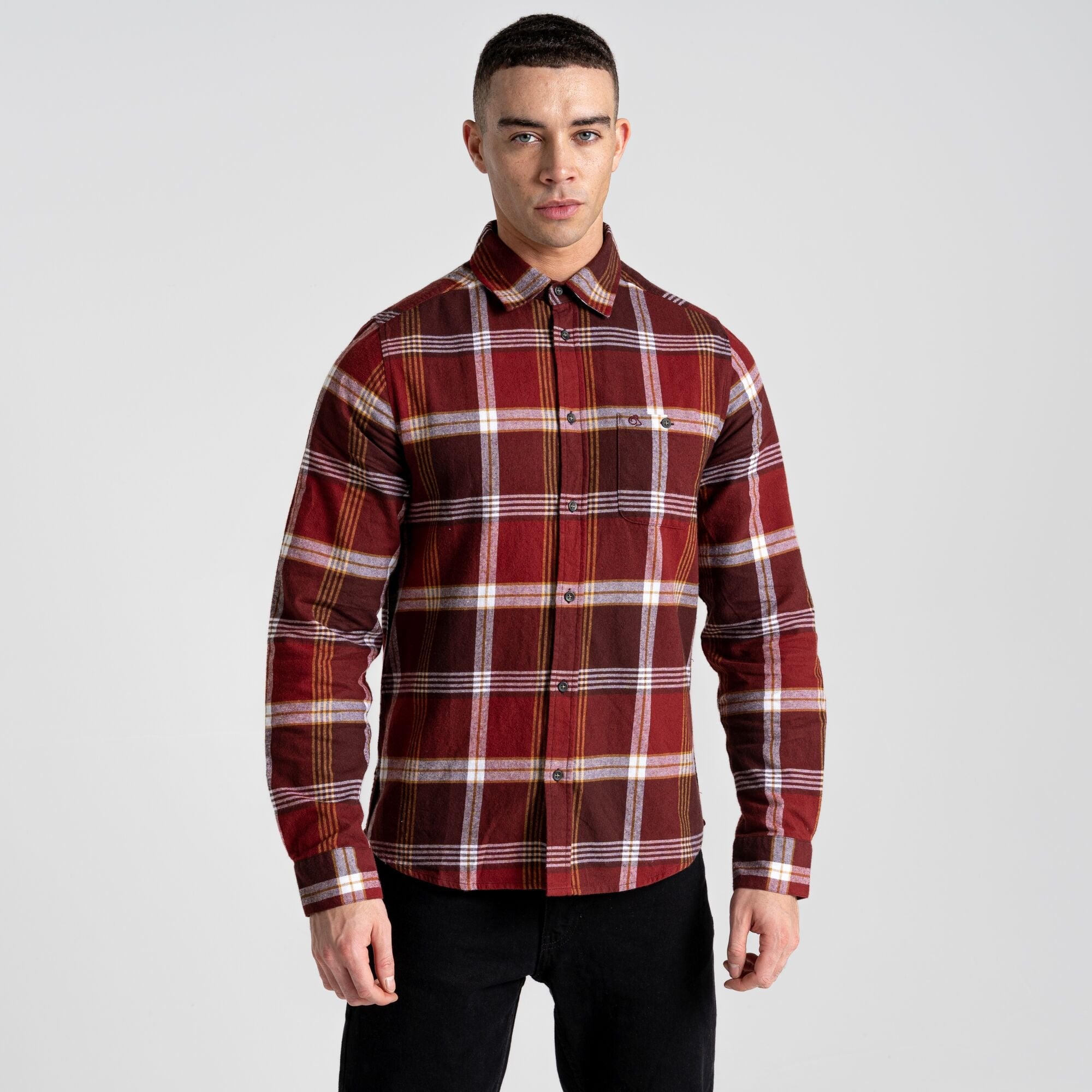 Men's Thornhill Long Sleeved Shirt - Mahogany Check