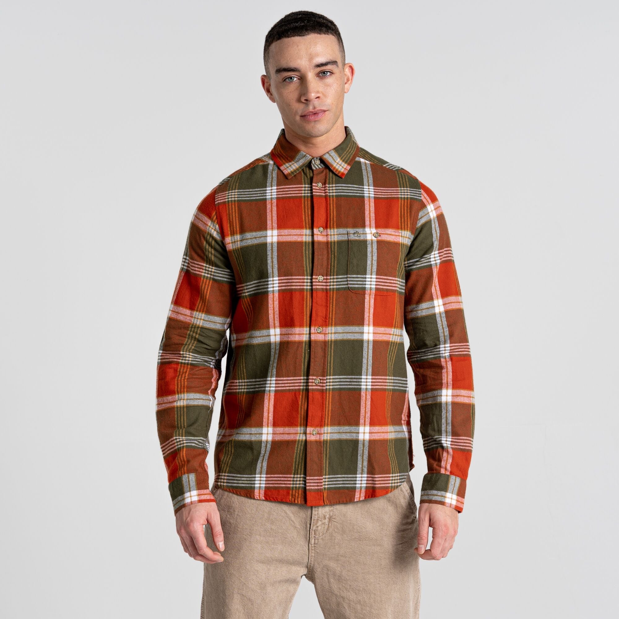 Men's Thornhill Long Sleeved Shirt - Potters Clay Check
