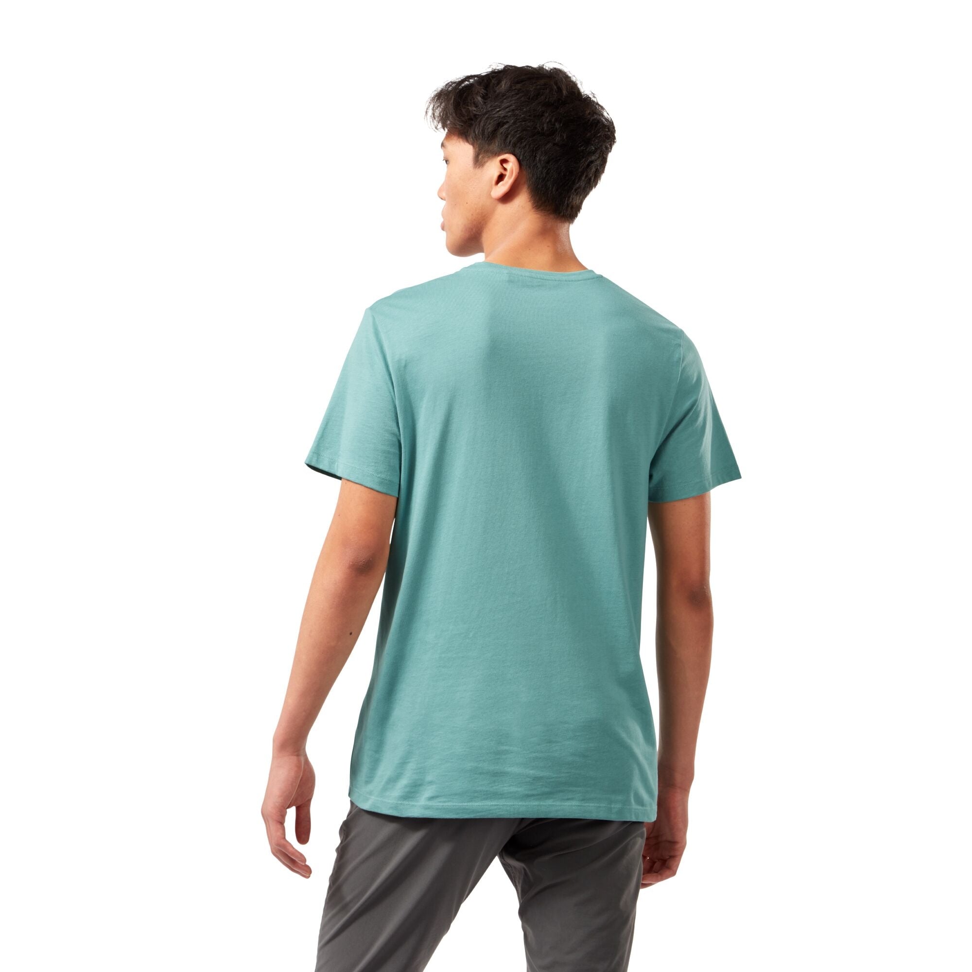 Men's Mightie Short Sleeved T-Shirt - Dusty Aqua Brand Carrier