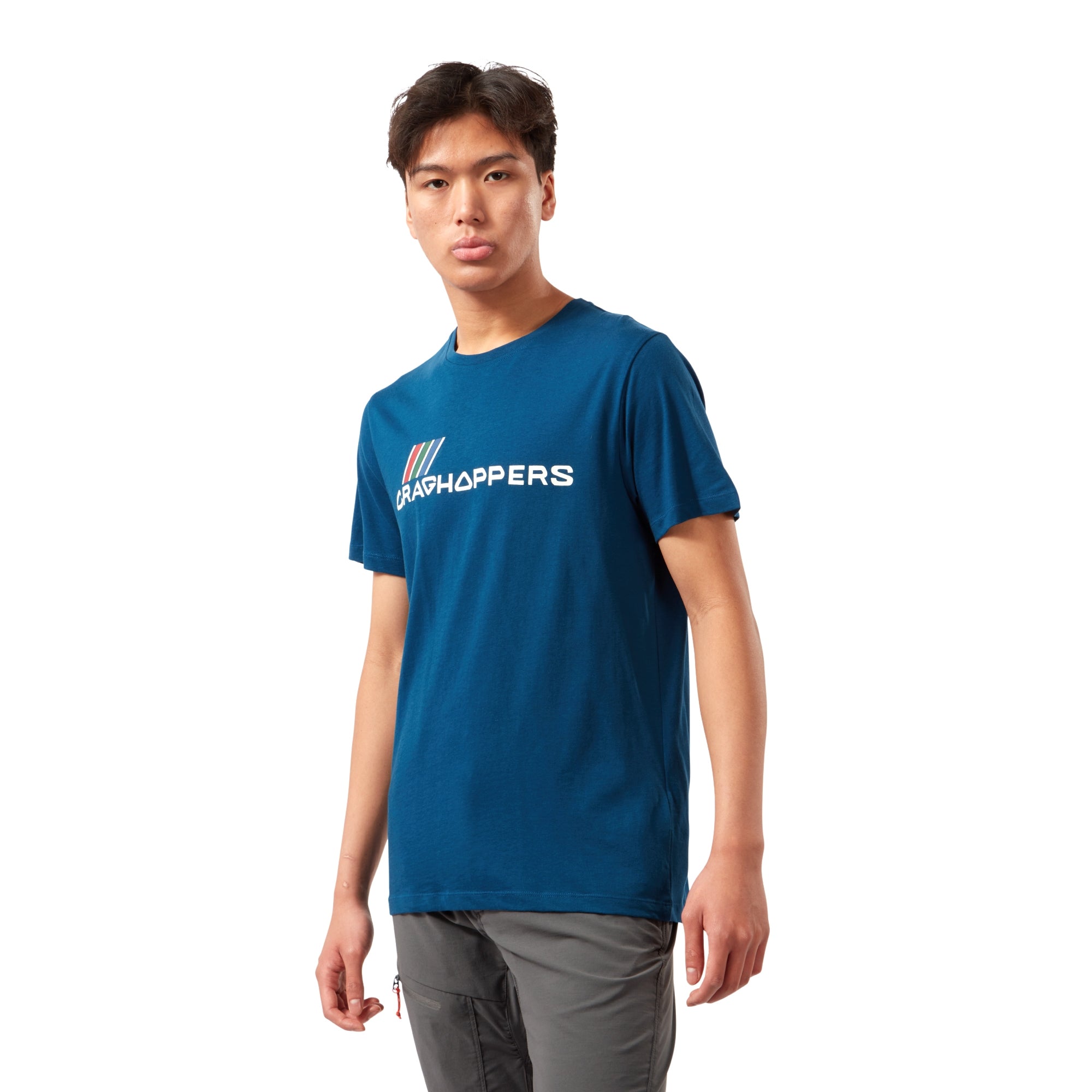 Men's Mightie Short Sleeved T-Shirt | Poseidon Blue Brand Carrier