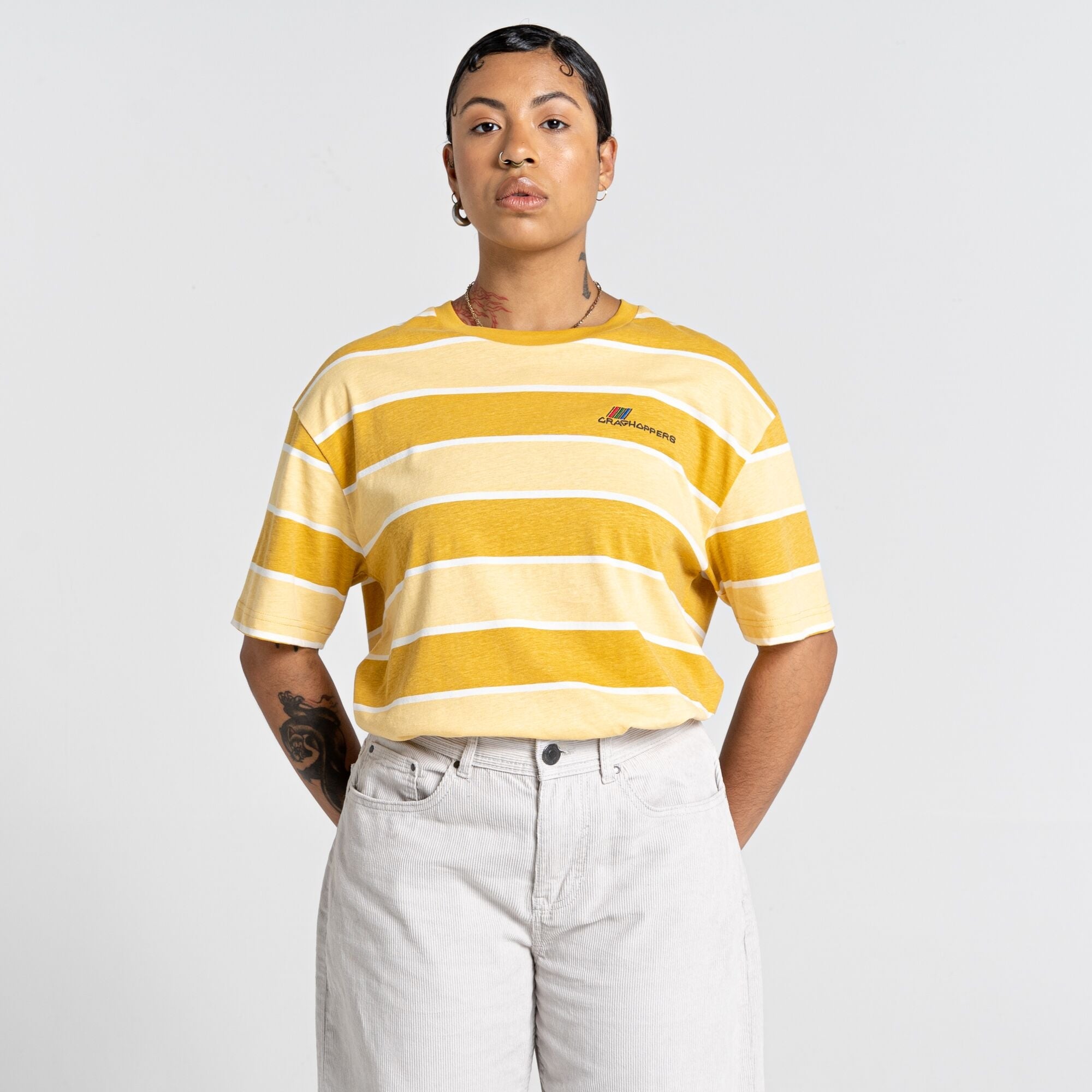Unisex Ventura Short Sleeved T-Shirt | Sunrise Yellow Stripe