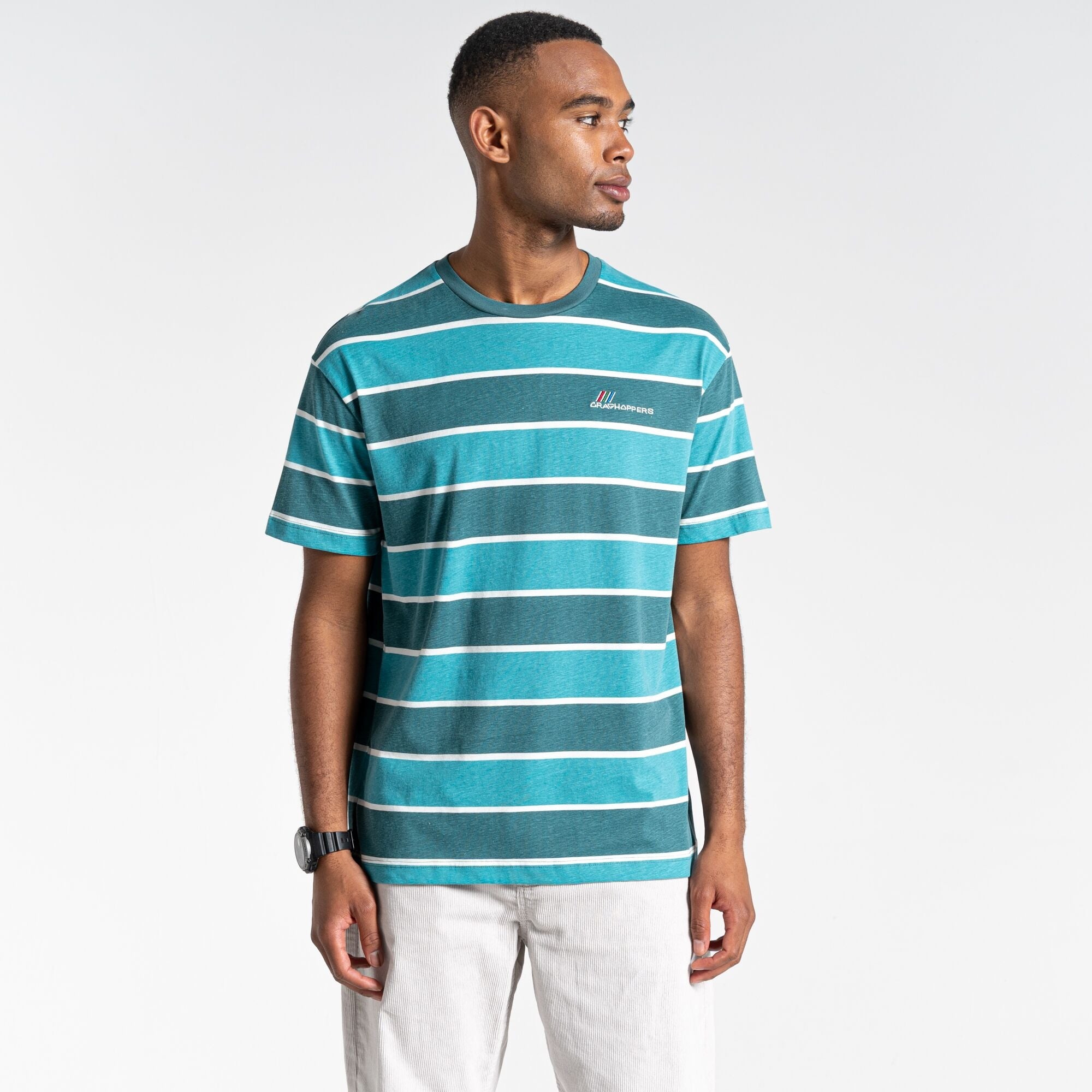 Unisex Ventura Short Sleeved T-Shirt | Sacramento Green Stripe