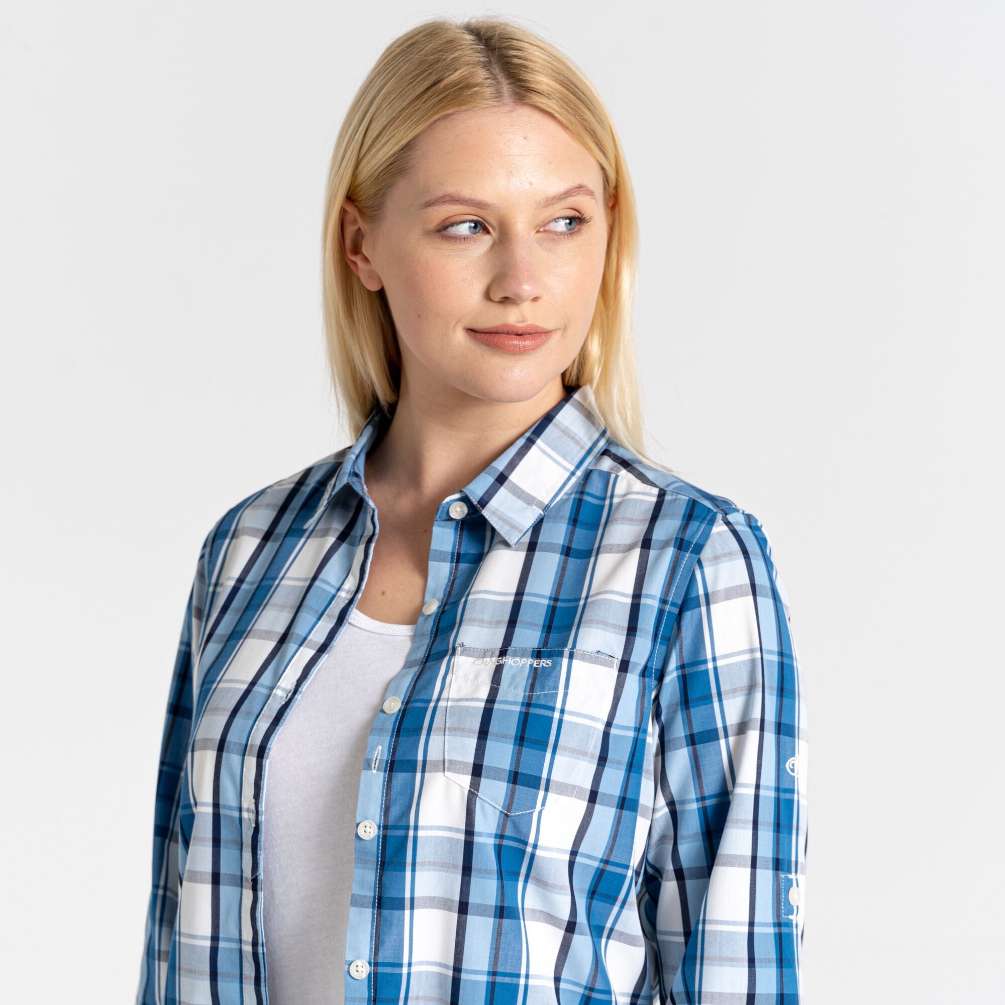 Women's Kiwi II Long Sleeved Shirt - Yale Blue Check