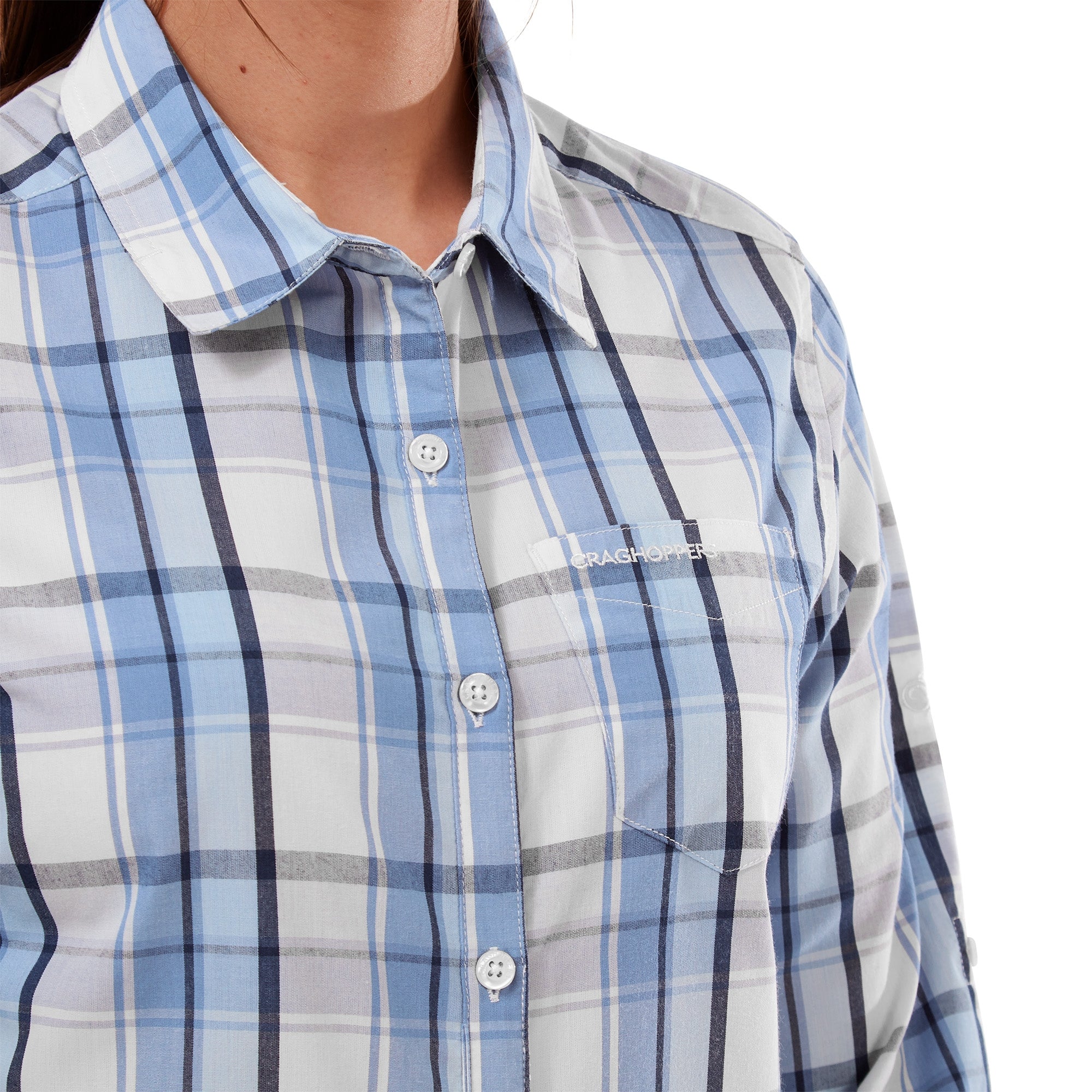 Women's Kiwi II Long Sleeved Shirt - Harbor Blue Check