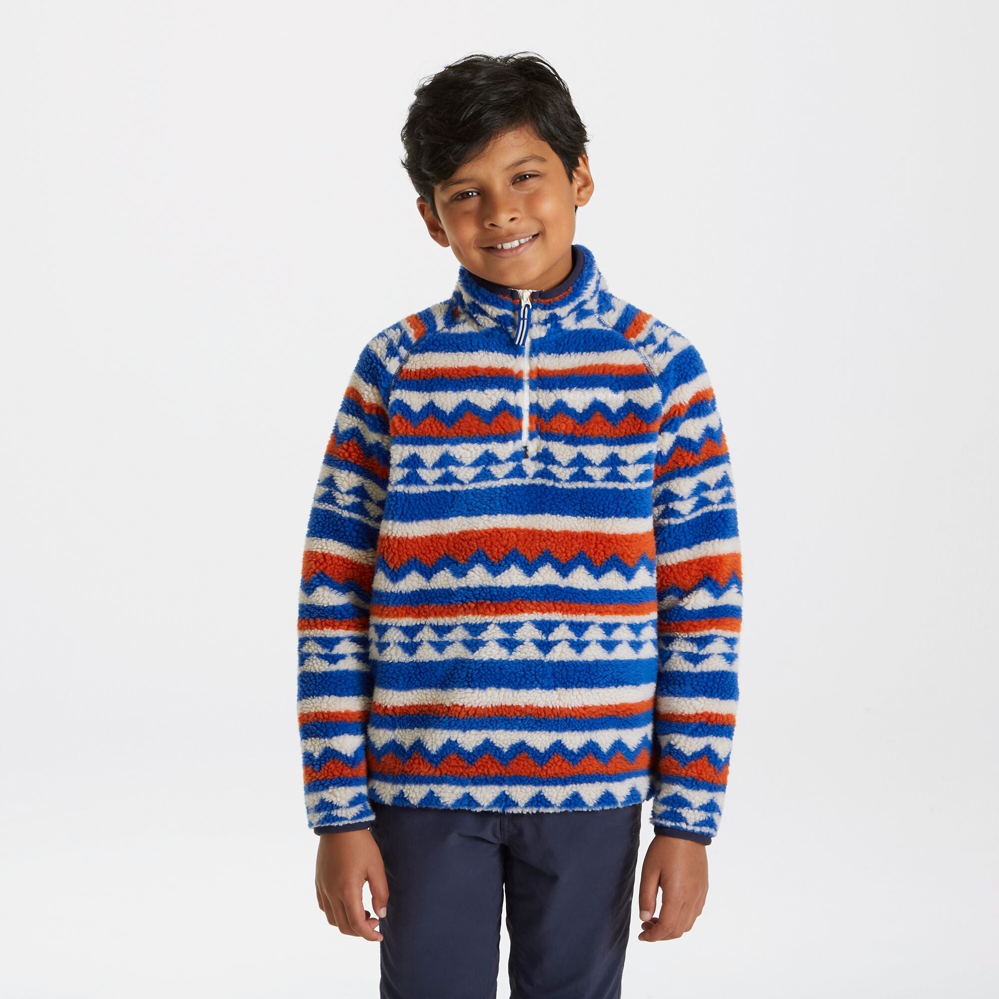 Kid's Reagan Half Zip Fleece - Avalanche Blue Print