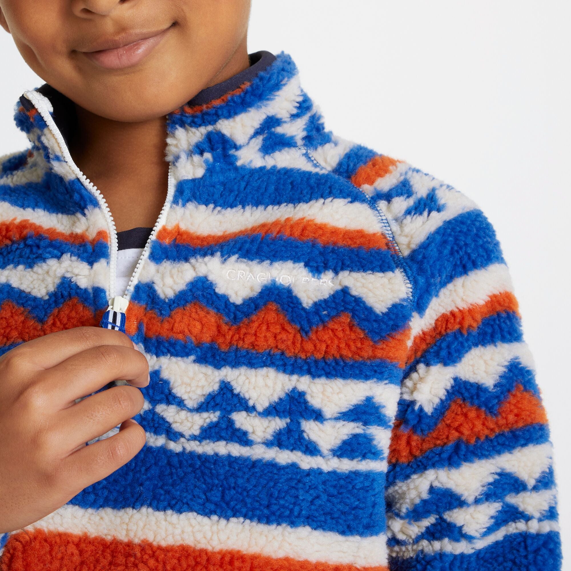 Kid's Reagan Half Zip Fleece - Avalanche Blue Print