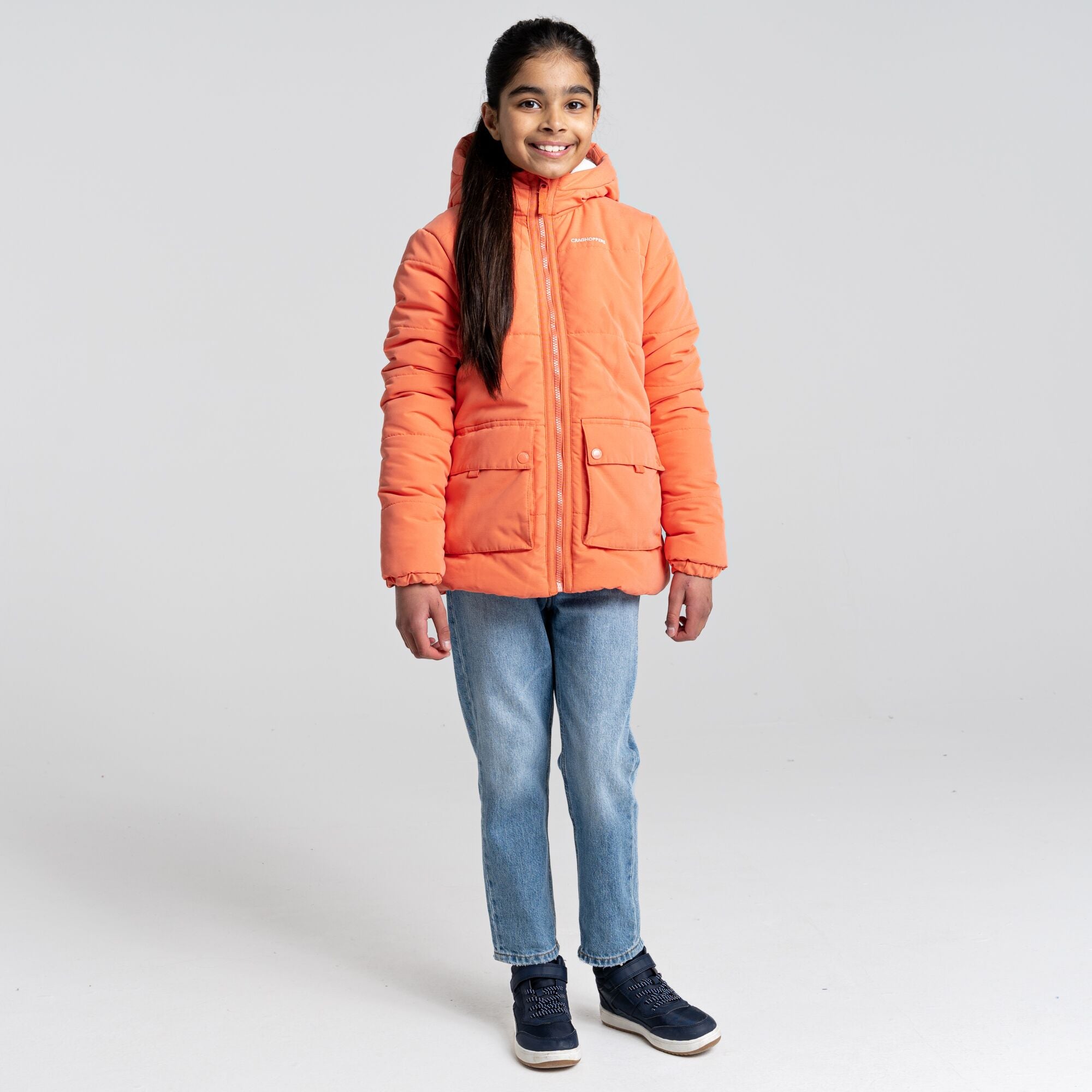 Kid's Sara Insulated Hooded Jacket | Fusion Coral