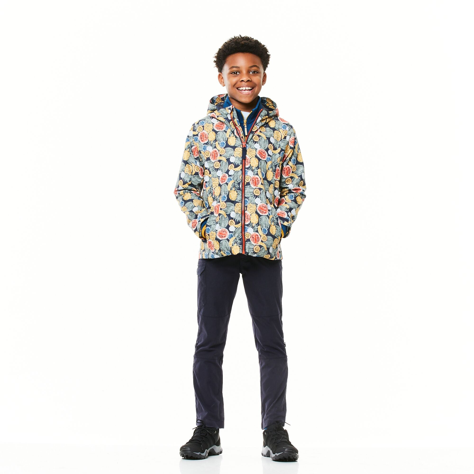 Kid's Landry Waterproof Jacket - Blue Navy Print