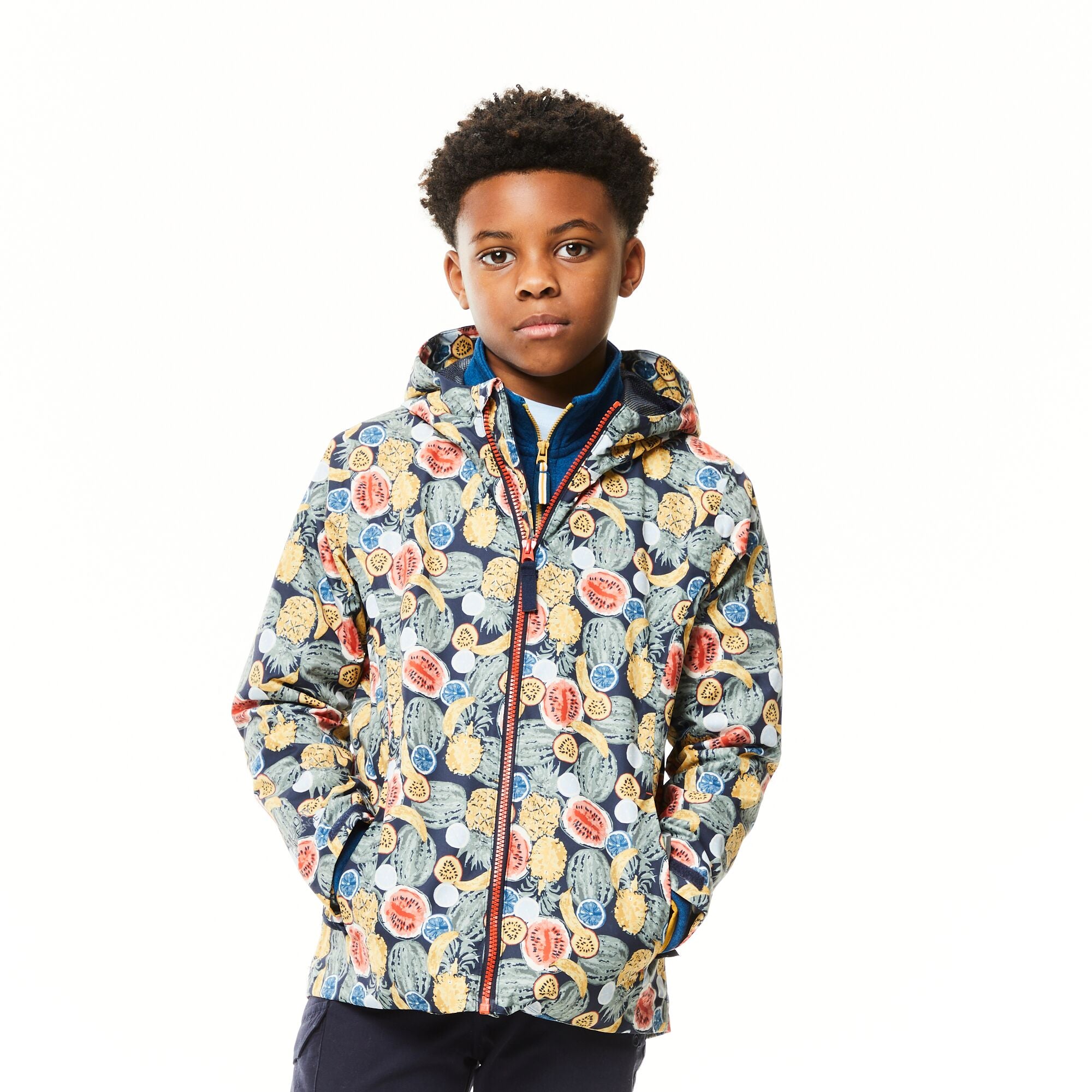 Kid's Landry Waterproof Jacket - Blue Navy Print