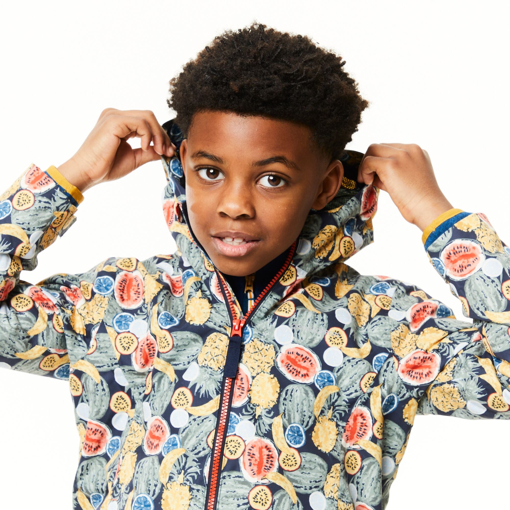 Kid's Landry Waterproof Jacket - Blue Navy Print