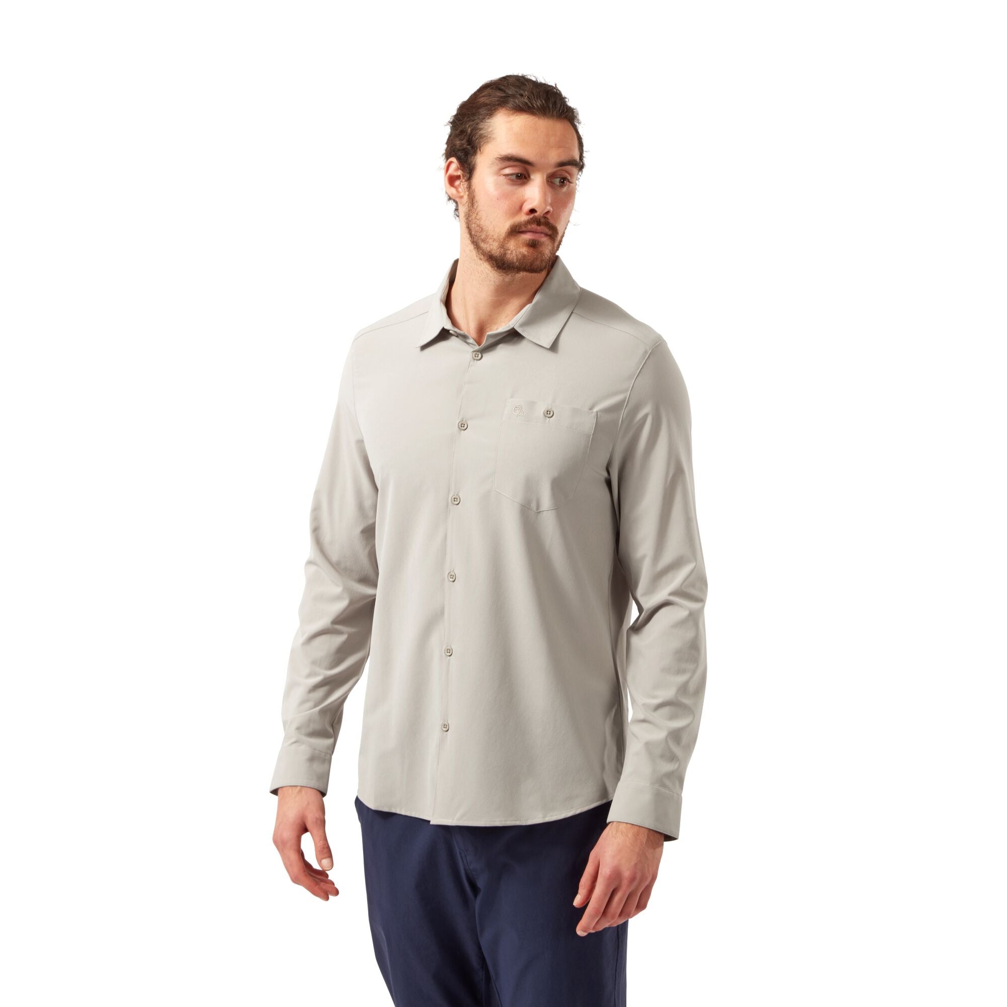 Men's Insect Shield® Hedley Long Sleeved Shirt - Silver Cloud