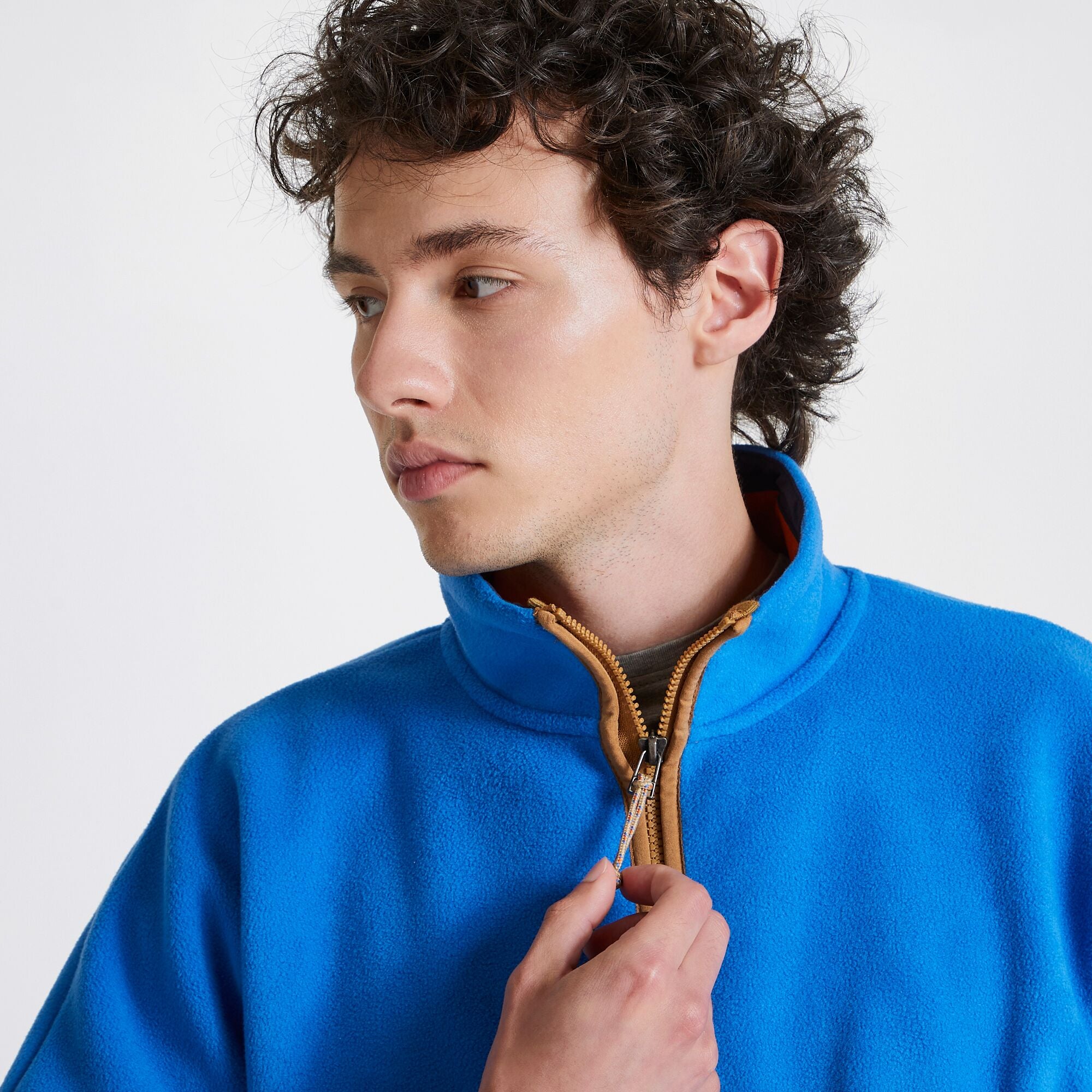 Unisex Whitlaw Half Zip Fleece - Avalanche Blue/Potters Clay