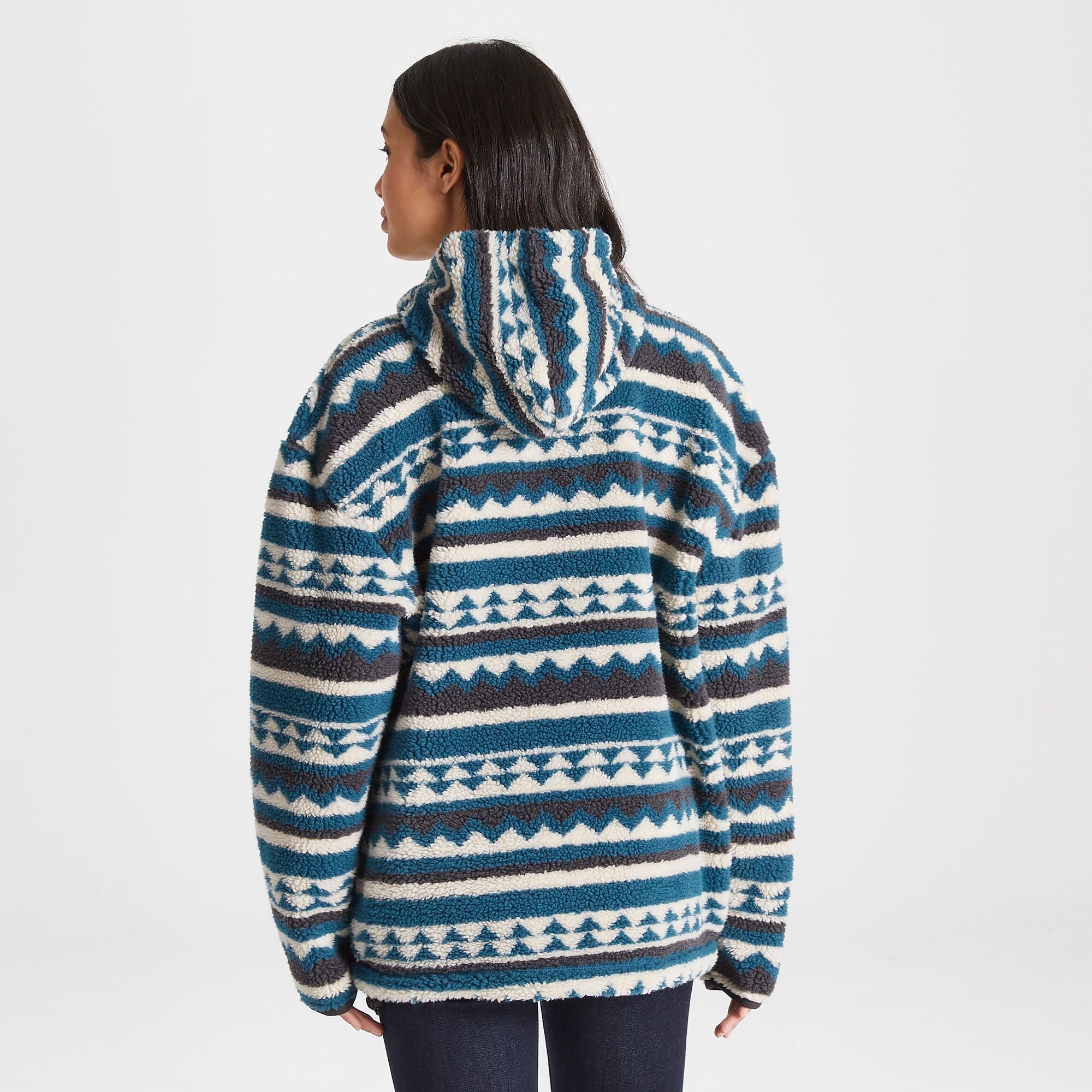 Unisex Tyrell Hooded Half Zip - Winter Lagoon Print