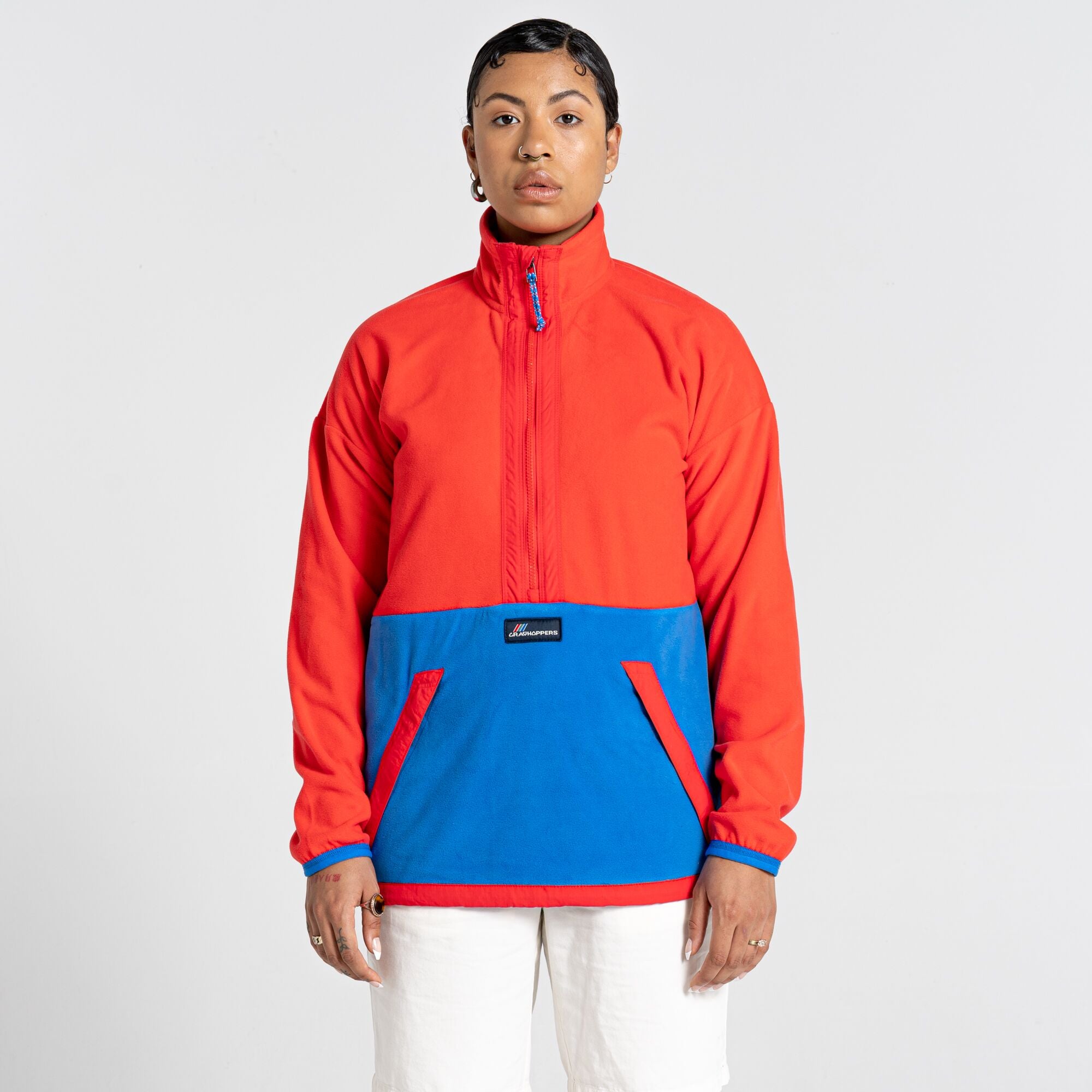 Unisex Welwood Half Zip - Lava Red/Falls Blue