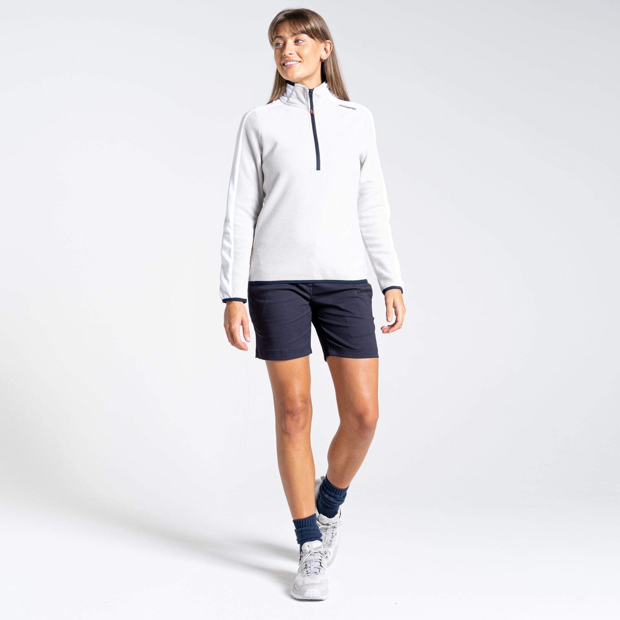 Women's Minerva Half Zip Fleece - Lunar Grey/Optic White