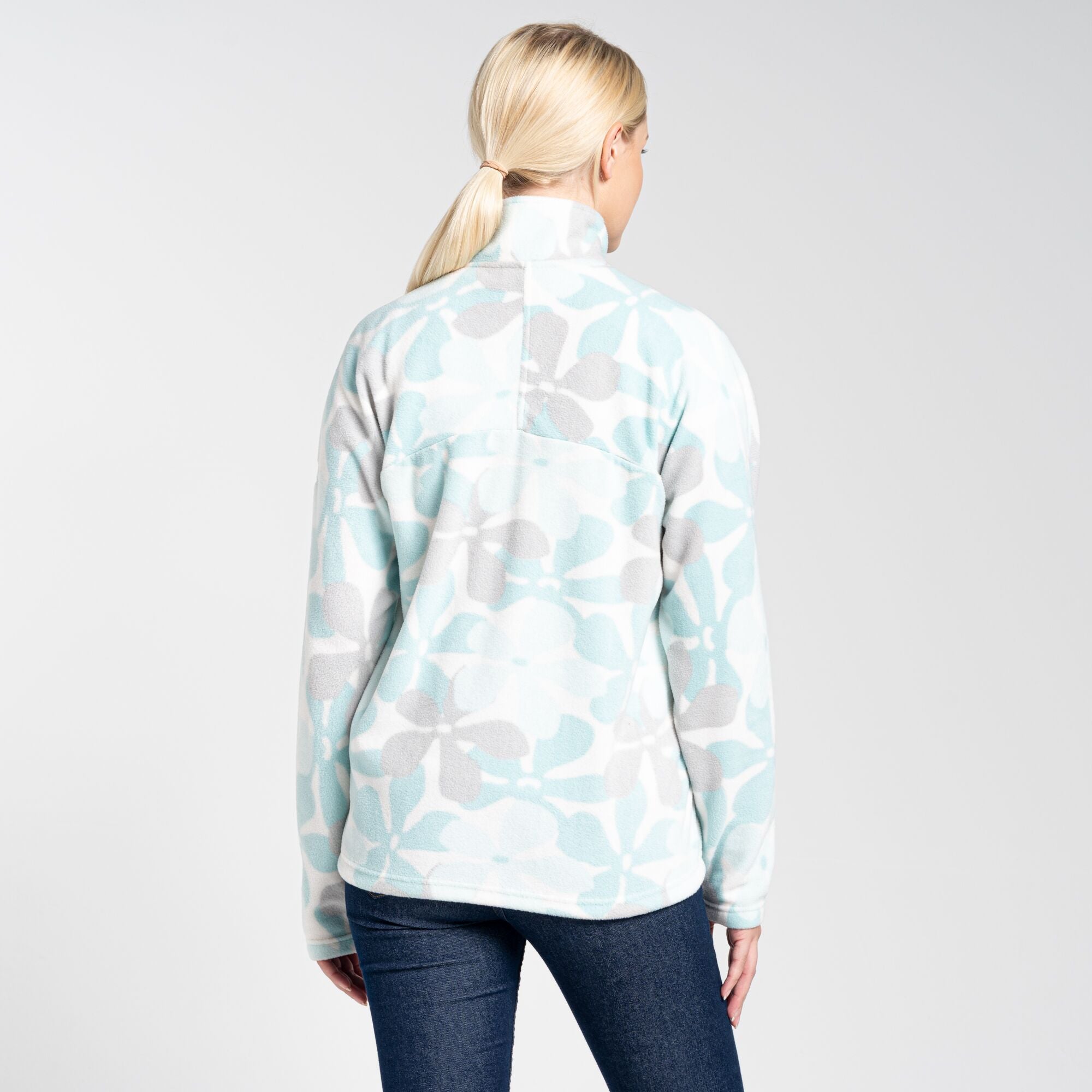 Women's Cabrillo Half Zip Fleece - Poolside Green Print