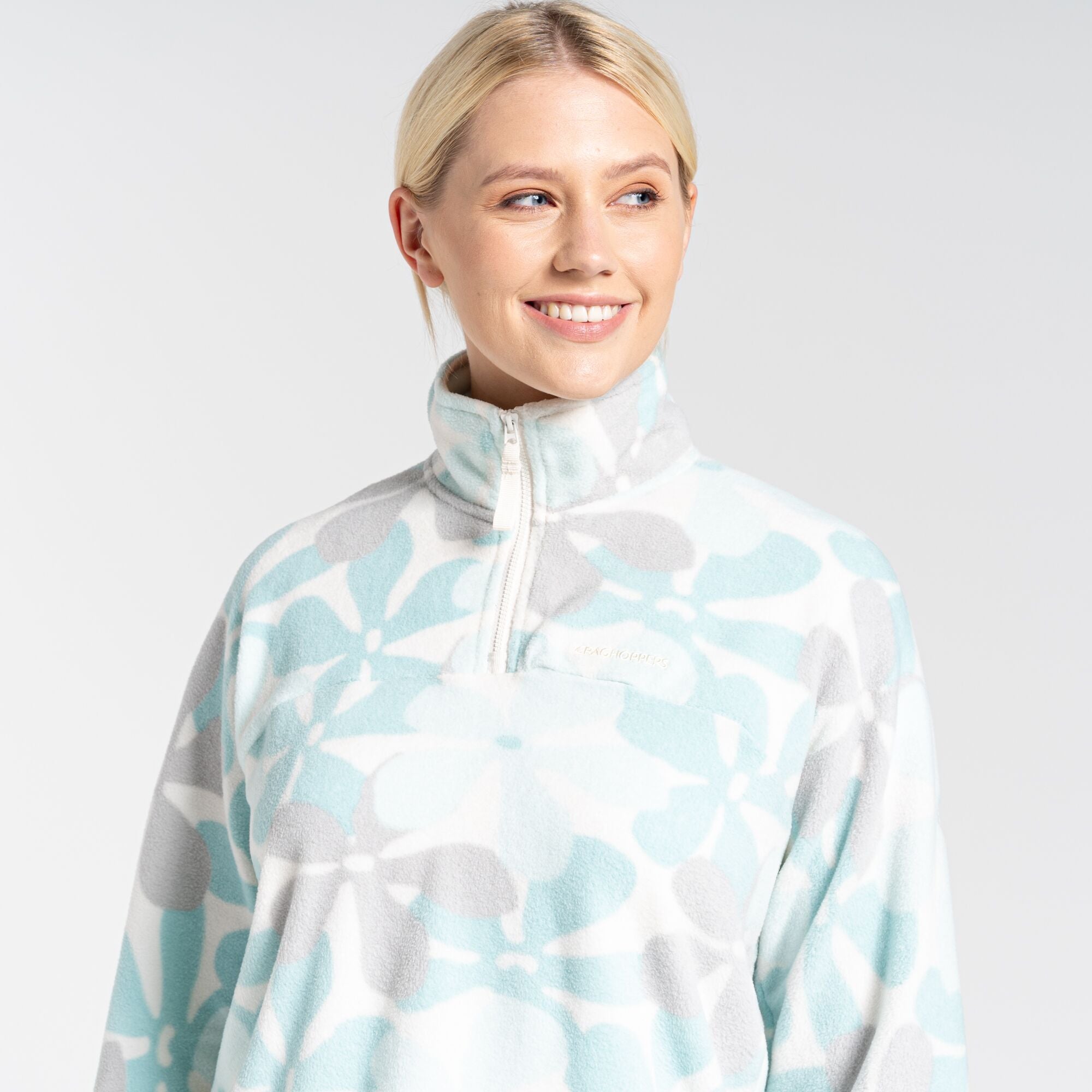 Women's Cabrillo Half Zip Fleece - Poolside Green Print