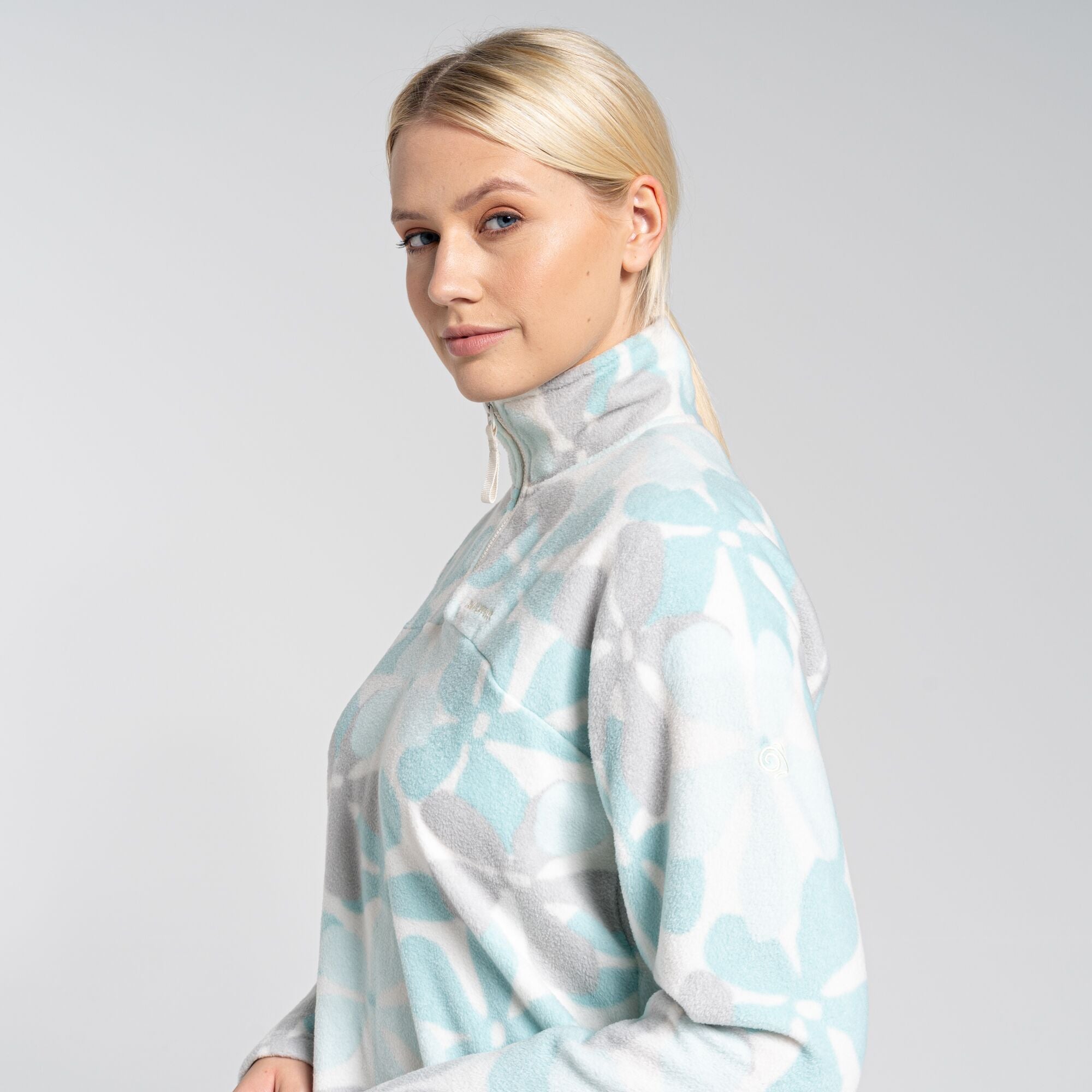 Women's Cabrillo Half Zip Fleece - Poolside Green Print